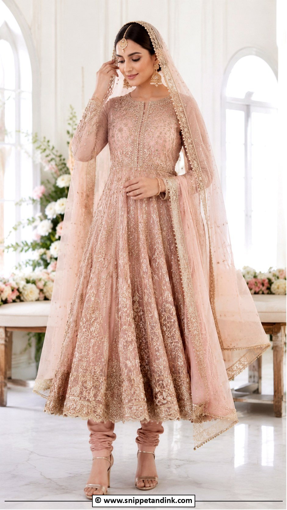 Blush Pink Nikkah Anarkali Outfit - Snippet and Ink - 35 Nikkah Dress Ideas
