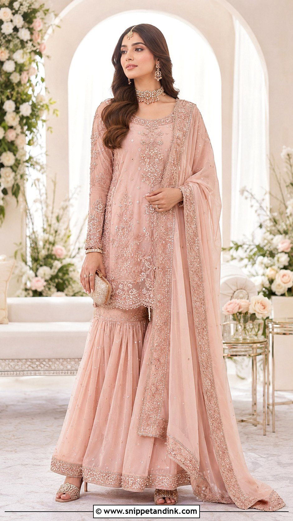 Blush Pink Nikkah Gharara Dress - Snippet and Ink - 25 Simple Nikkah Dress Ideas