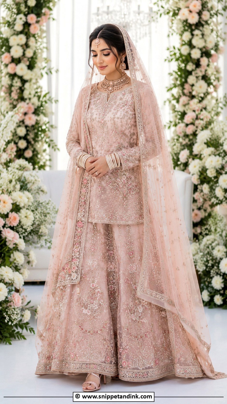 Blush Pink Nikkah Lehenga Outfit - Snippet and Ink - 25 Nikkah Outfits for Bride