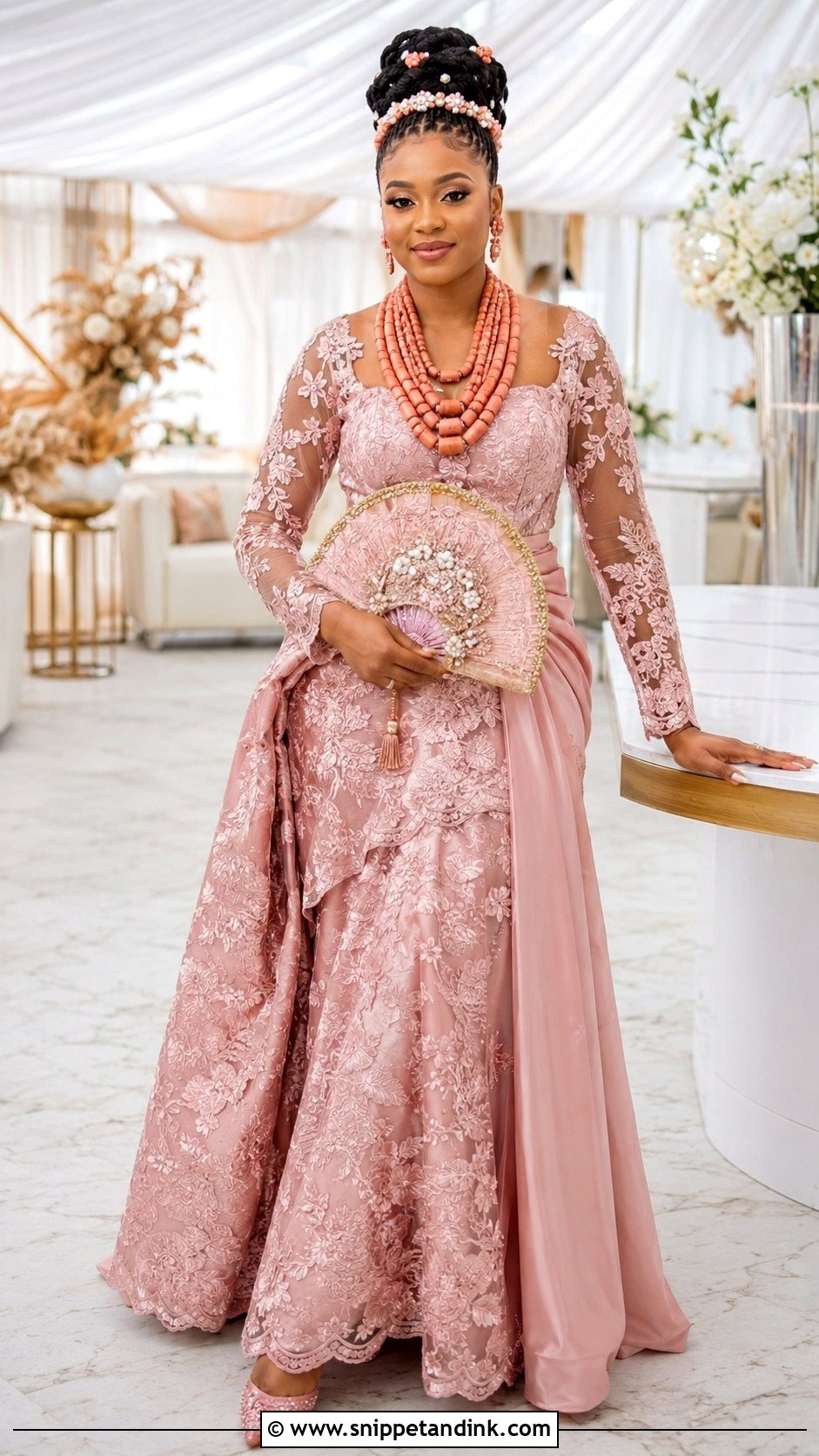 Blush Pink Onyonyo Calabar Attire - Snippet and Ink - 20 Calabar Traditional Attire Ideas