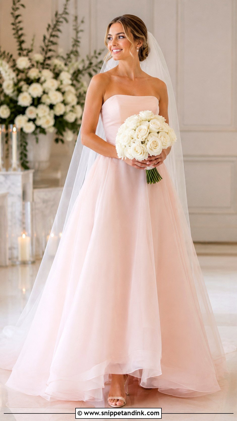 Blush Pink Organza Wedding Dress - Snippet and Ink - 30 Blush Pink Wedding Dress Ideas