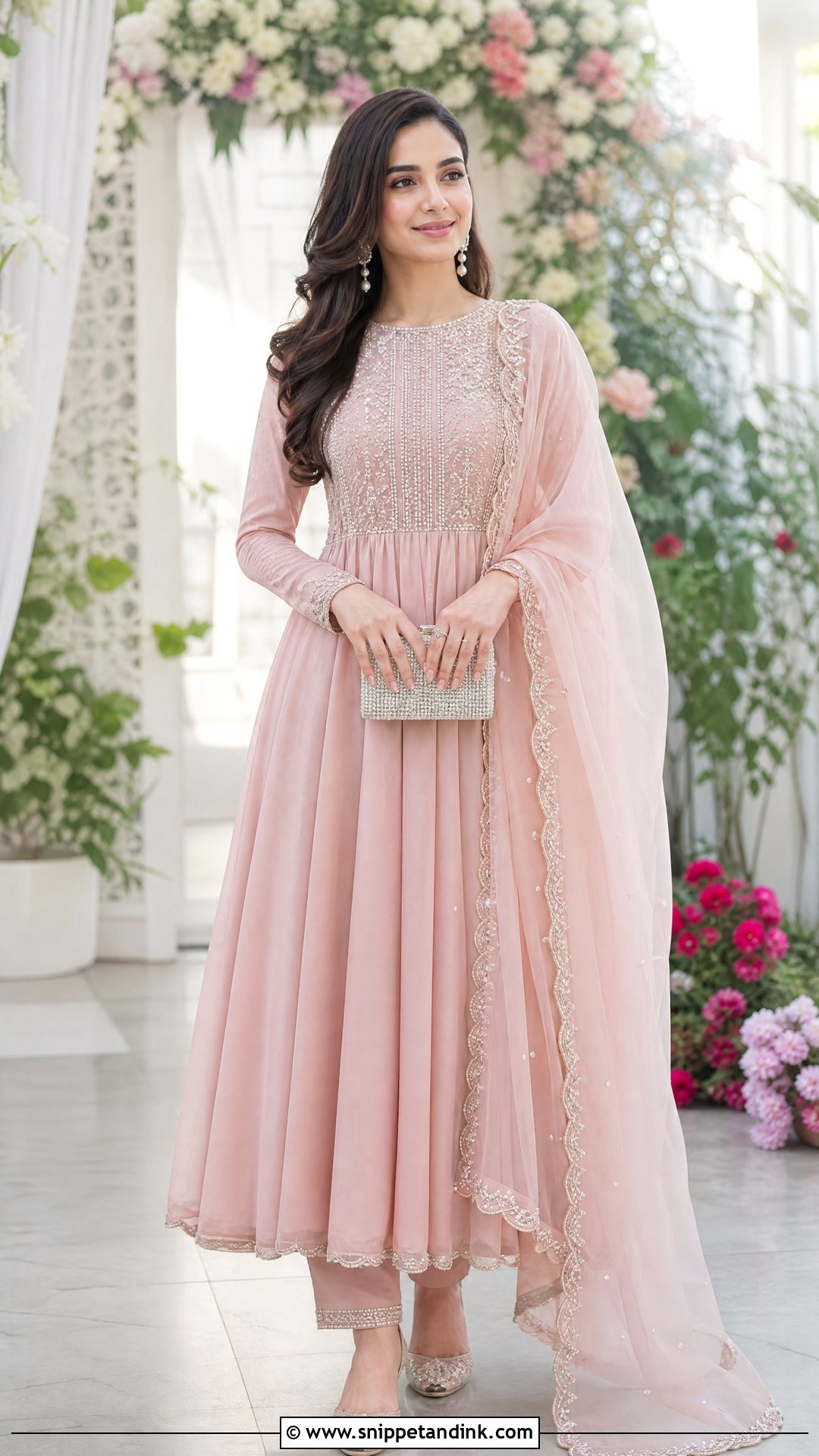 Blush Pink Pakistani Anarkali Dress - Snippet and Ink - 25 Pakistani Fancy Dresses for Wedding