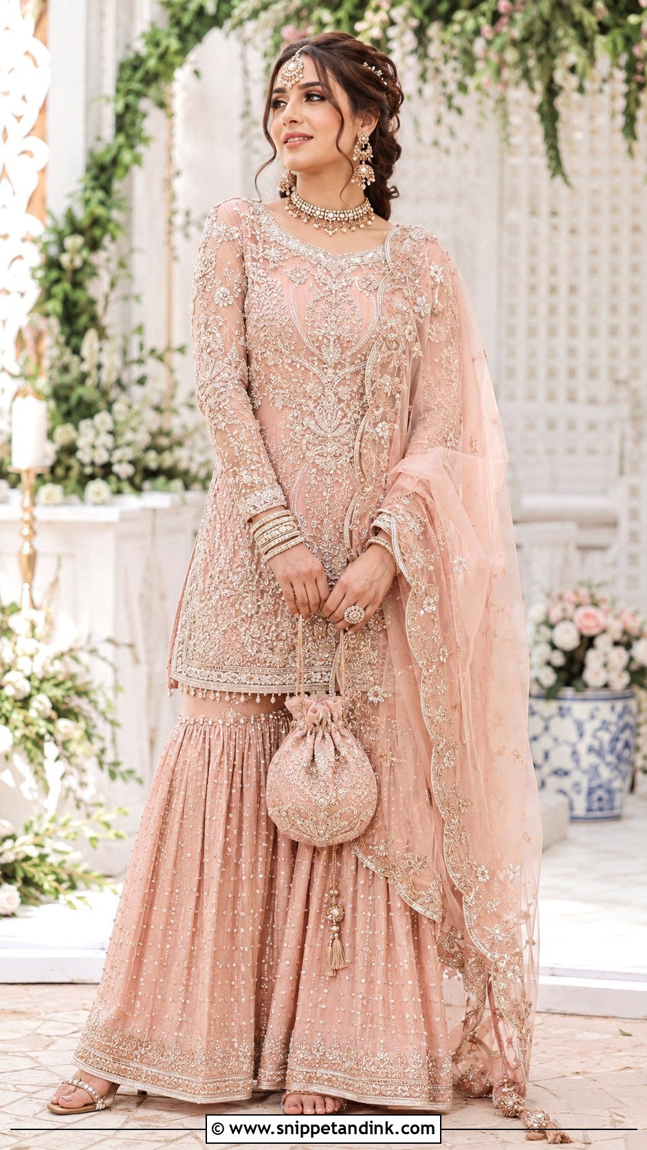Blush Pink Pakistani Bridal Garara Dress - Snippet and Ink - 25 Garara Dress Pakistani Bridal Ideas