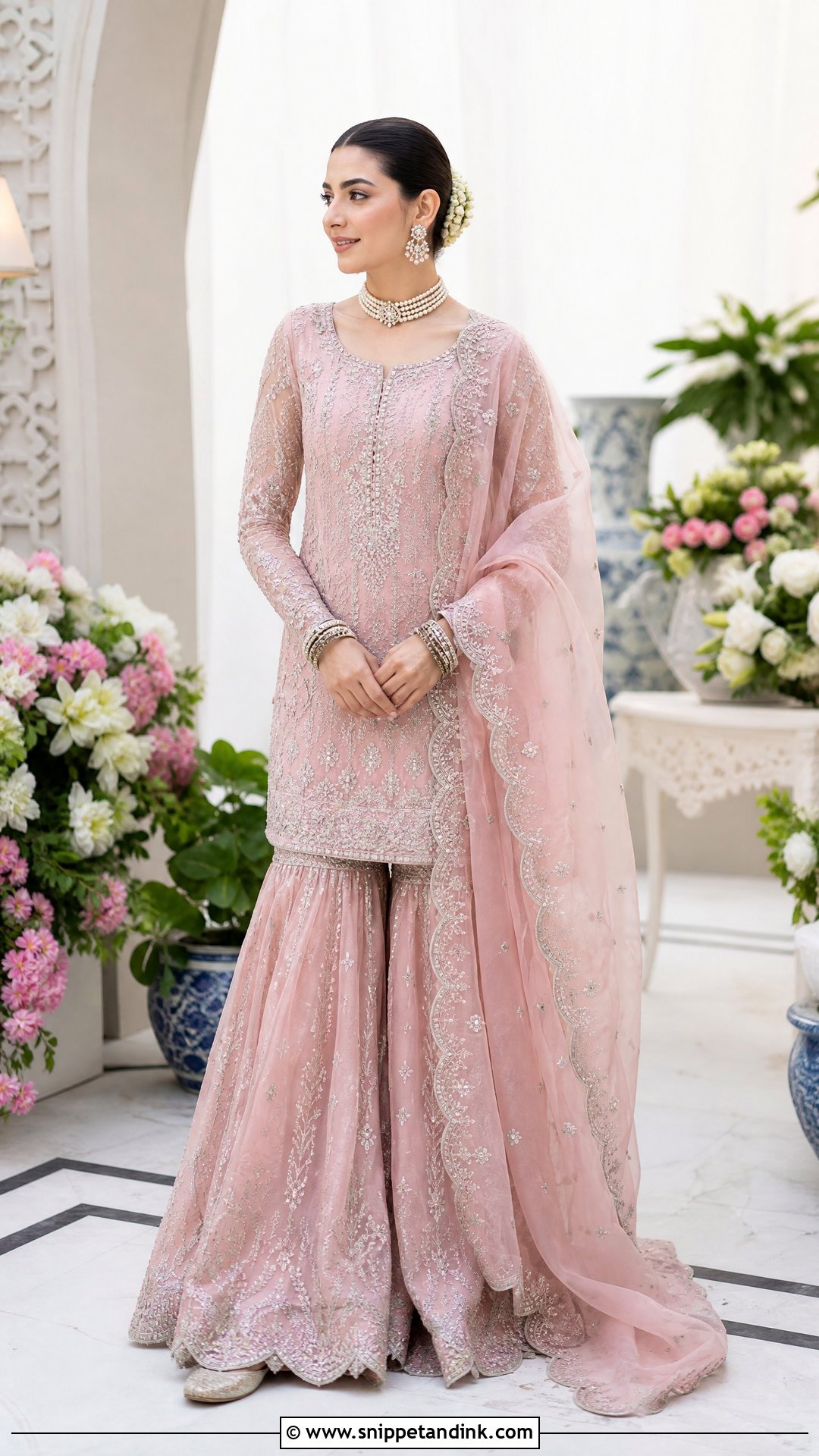 Blush Pink Pakistani Bridal Gharara - Snippet and Ink - 20 New Pakistani Bridal Dresses