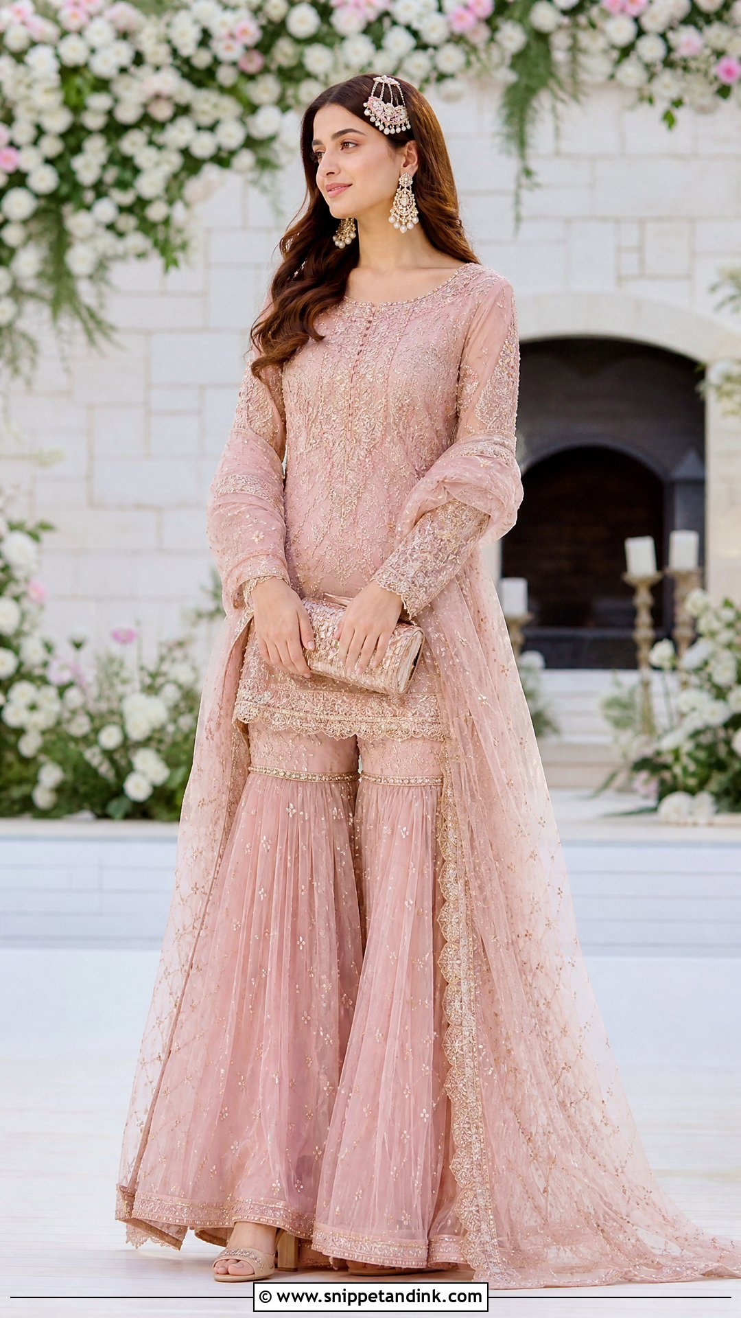 Blush Pink Pakistani Bridal Gharara - Snippet and Ink - 20 Simple Pakistani Bridal Dresses