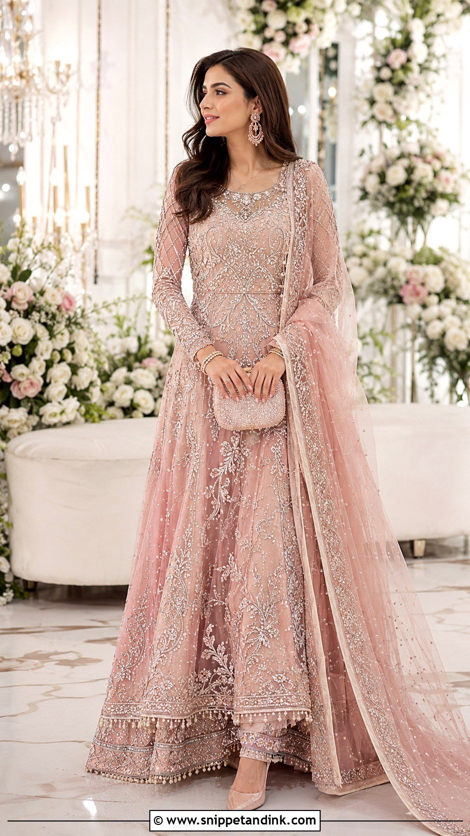 Blush Pink Pakistani Bridal Gown - Snippet and Ink - 20 Pakistan Bridal Dress Ideas