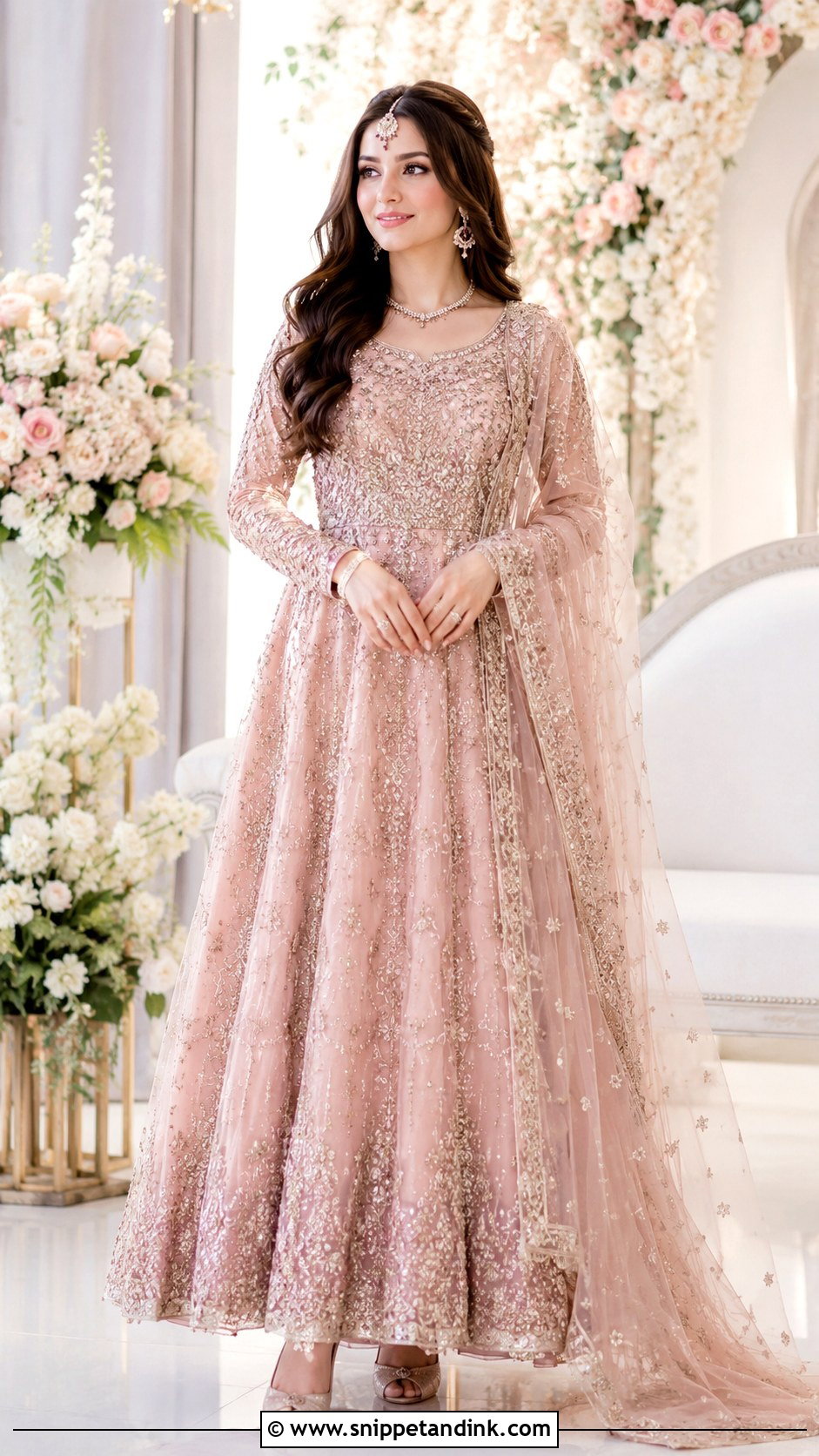 Blush Pink Pakistani Bridal Maxi - Snippet and Ink - 30 Pakistani Wedding Outfits Bride