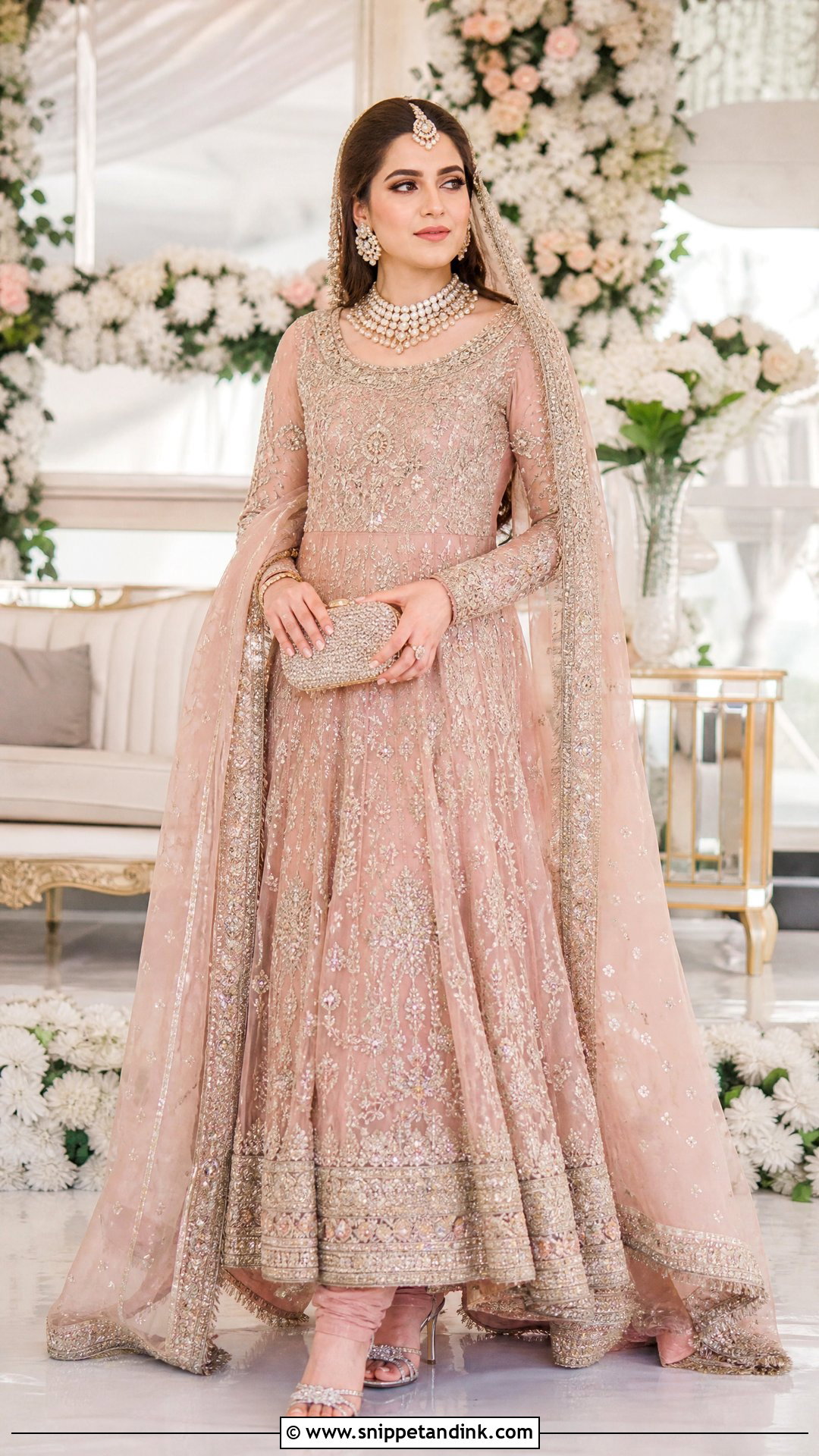 Blush Pink Pakistani Bridal Peshwas Suit - Snippet and Ink - 20 Pakistani Bridal Suits