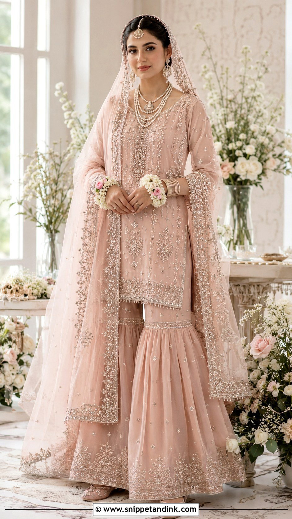 Blush Pink Pakistani Nikah Gharara - Snippet and Ink - 20 Nikha Dresses Pakistani Bridal