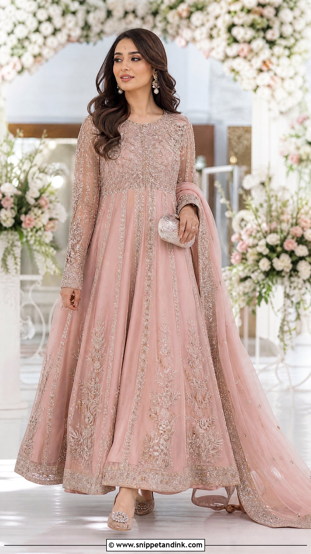 Blush Pink Pakistani Pishwas Maxi - Snippet and Ink - 20 Pakistani Maxi Designs for Wedding