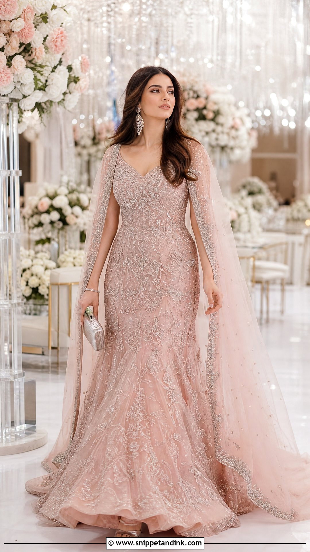 Blush Pink Pakistani Walima Gown - Snippet and Ink - 20 Wedding Dresses Pakistan