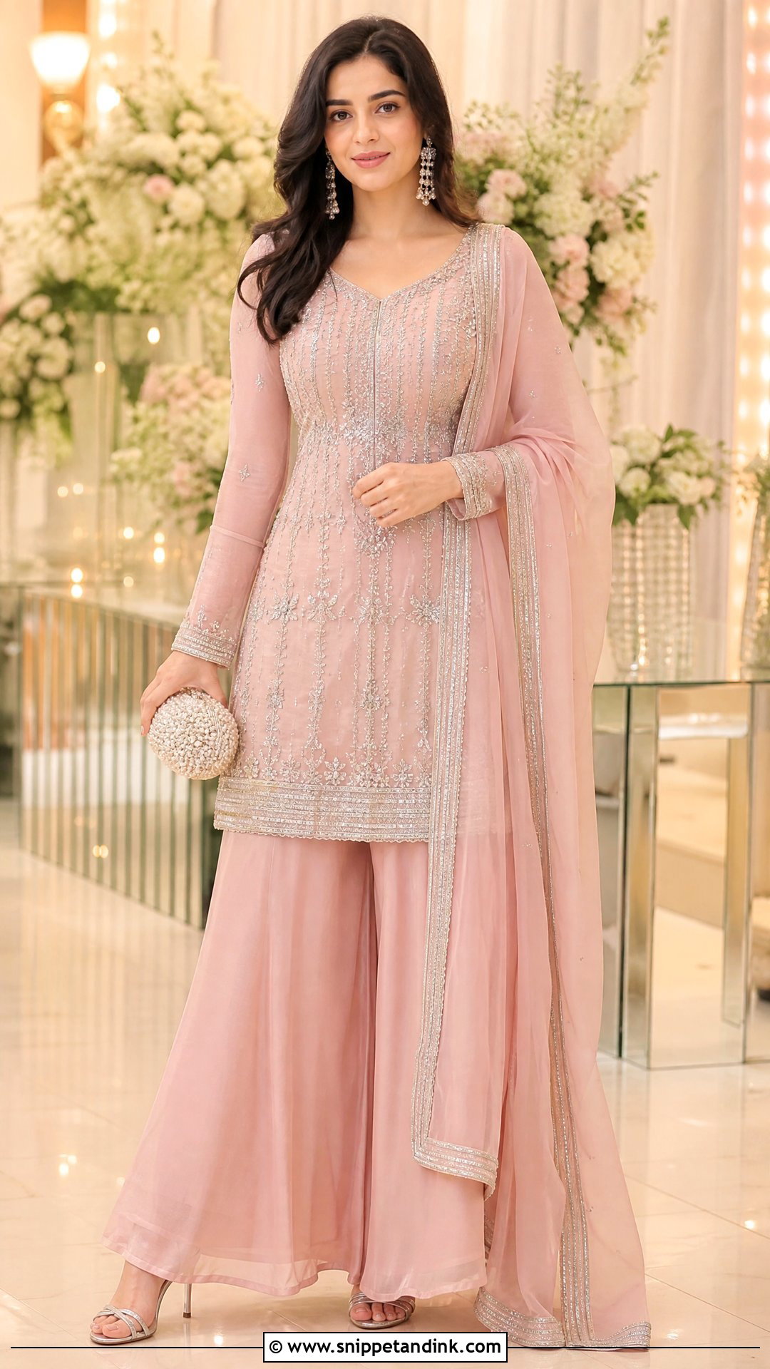 Blush Pink Palazzo Salwar Suit - Snippet and Ink - 20 Wedding Salwar Suits
