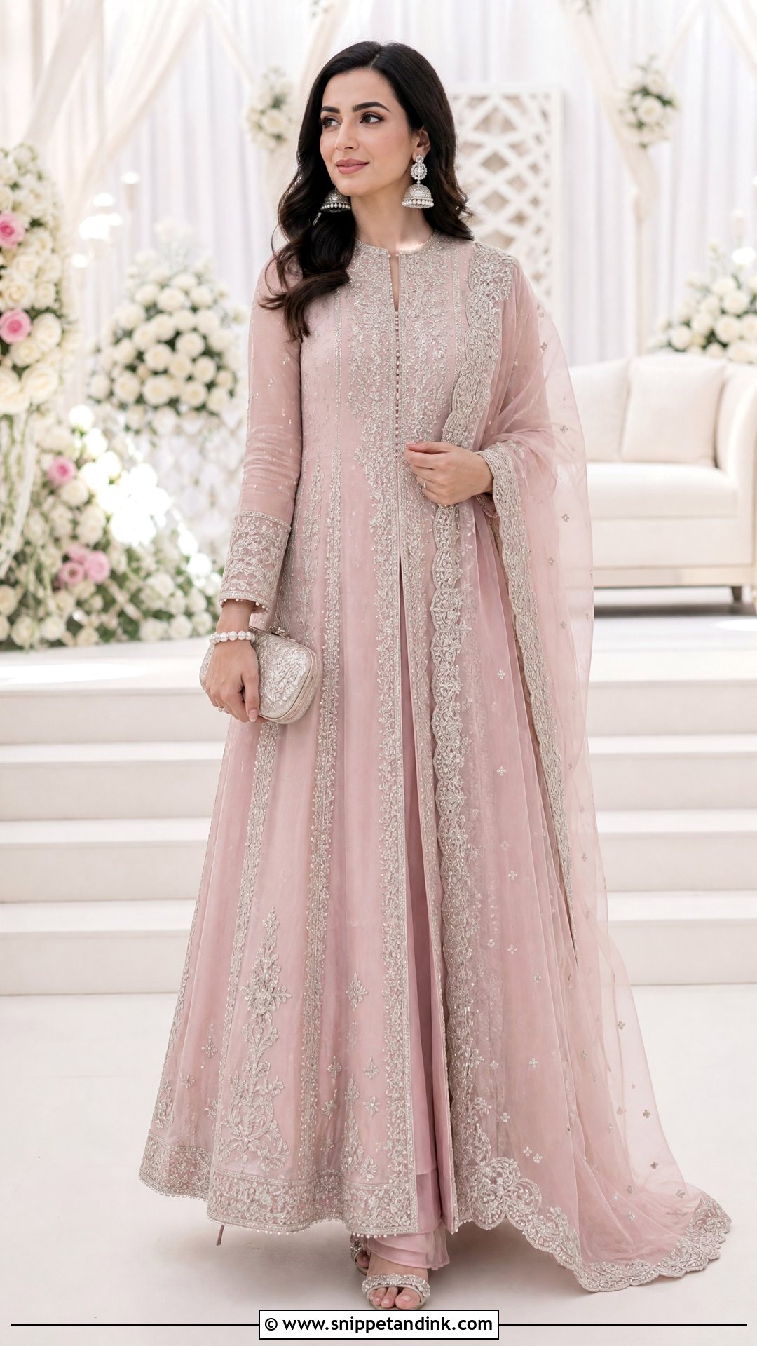 Blush Pink Peshwas Pakistani Wedding Suit - Snippet and Ink - 20 Pakistani Wedding Suits