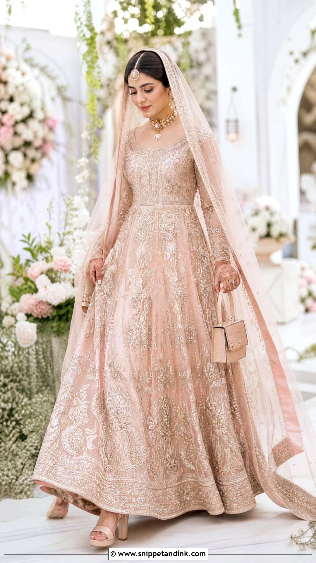 Blush Pink Pishwas Bridal Nikkah Dress - Snippet and Ink - 20 Bridal Nikkah Dresses
