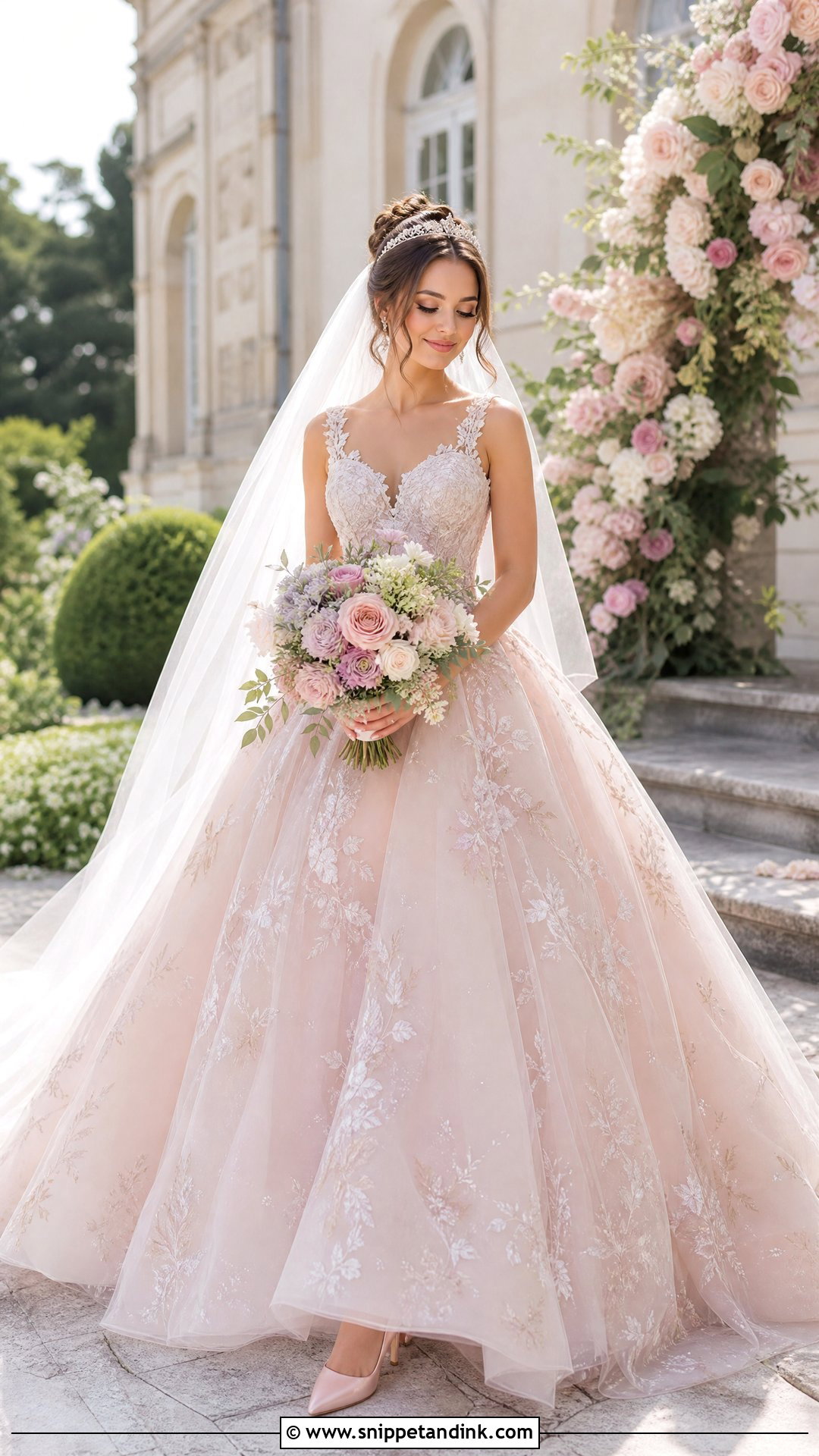 Blush Pink Princess Ball Gown Wedding Dress - Snippet and Ink - 20 Princess Wedding Dresses Ball Gown Fairytale