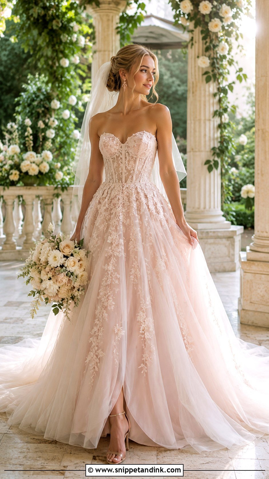 Blush Pink Princess Bridal Gown - Snippet and Ink - 20 Princess Bridal Gown Ideas