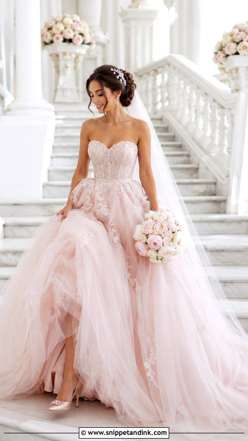 Blush Pink Princess Wedding Dress - Snippet and Ink - 30 Blush Pink Wedding Dress Ideas