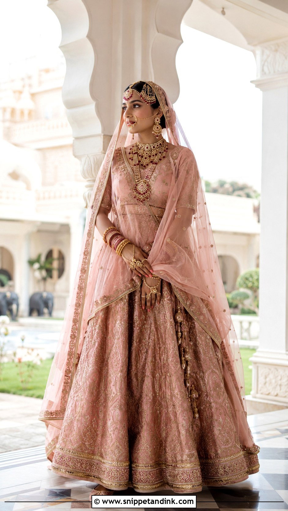 Blush Pink Rajput Bridal Poshak - Snippet and Ink - 20 Royal Rajput Bride Ideas