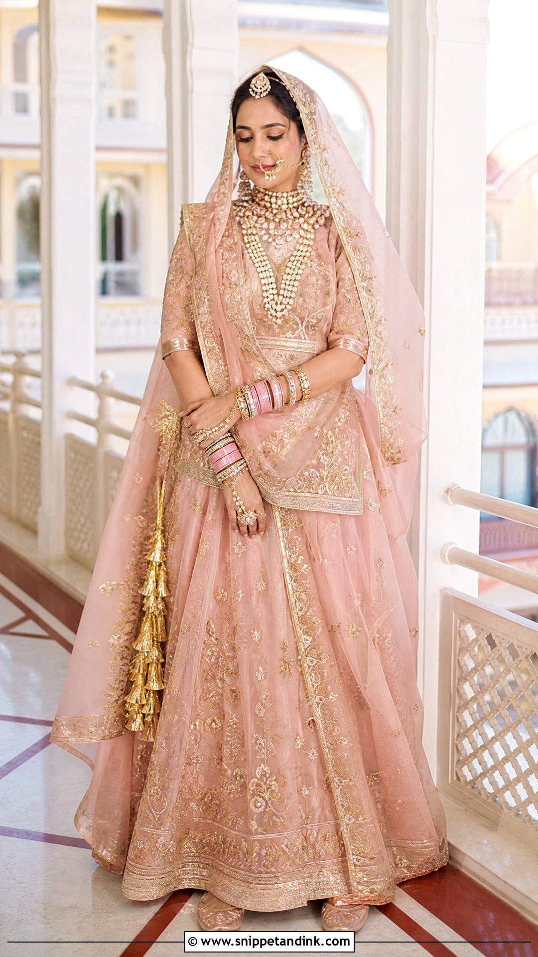 Blush Pink Rajputi Bridal Poshak - Snippet and Ink - 20 Rajputi Bridal Poshak Ideas