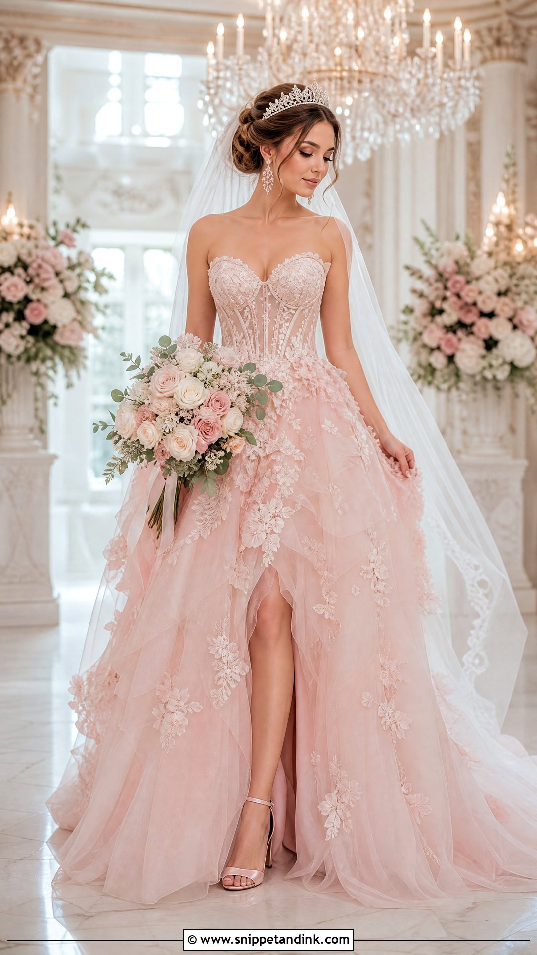 Blush Pink Royal Wedding Dress - Snippet and Ink - 20 Royal Princess Wedding Dresses