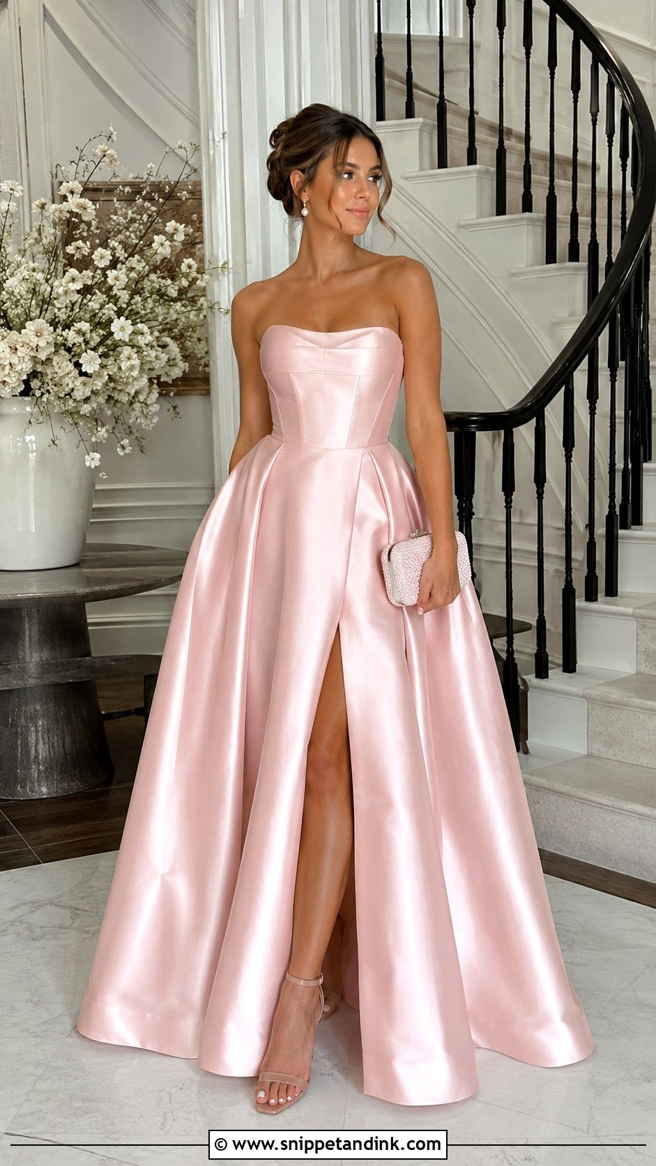 Blush Pink Satin Ball Gown - Snippet and Ink - 25 Satin Ball Gown Ideas