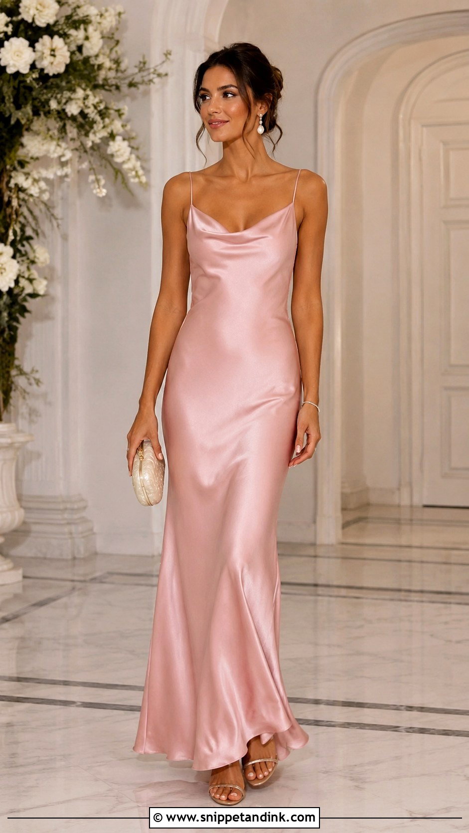 Blush Pink Satin Gown - Snippet and Ink - 30 Pink Gowns