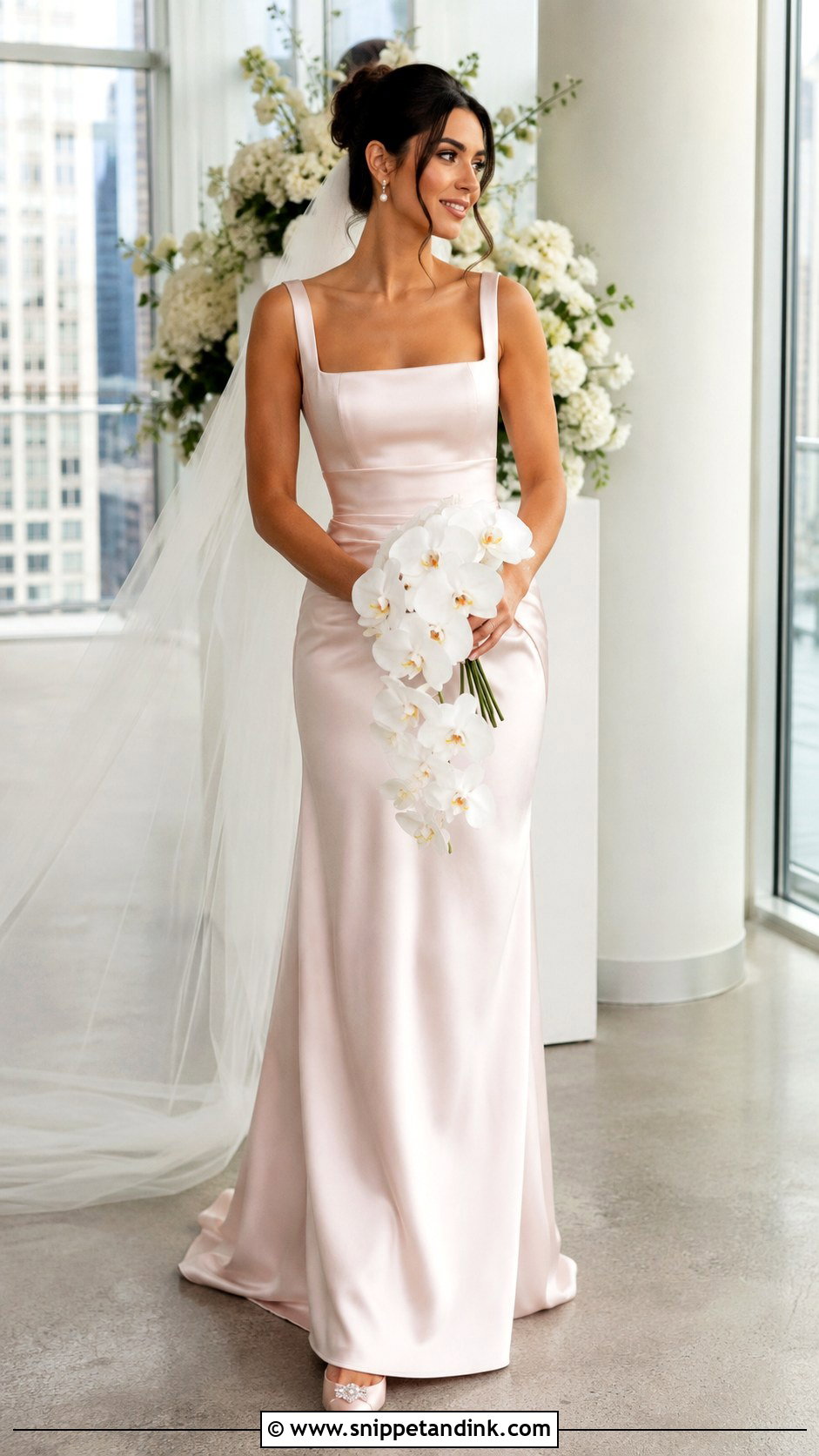 Blush Pink Satin Wedding Dress - Snippet and Ink - 30 Blush Pink Wedding Dress Ideas