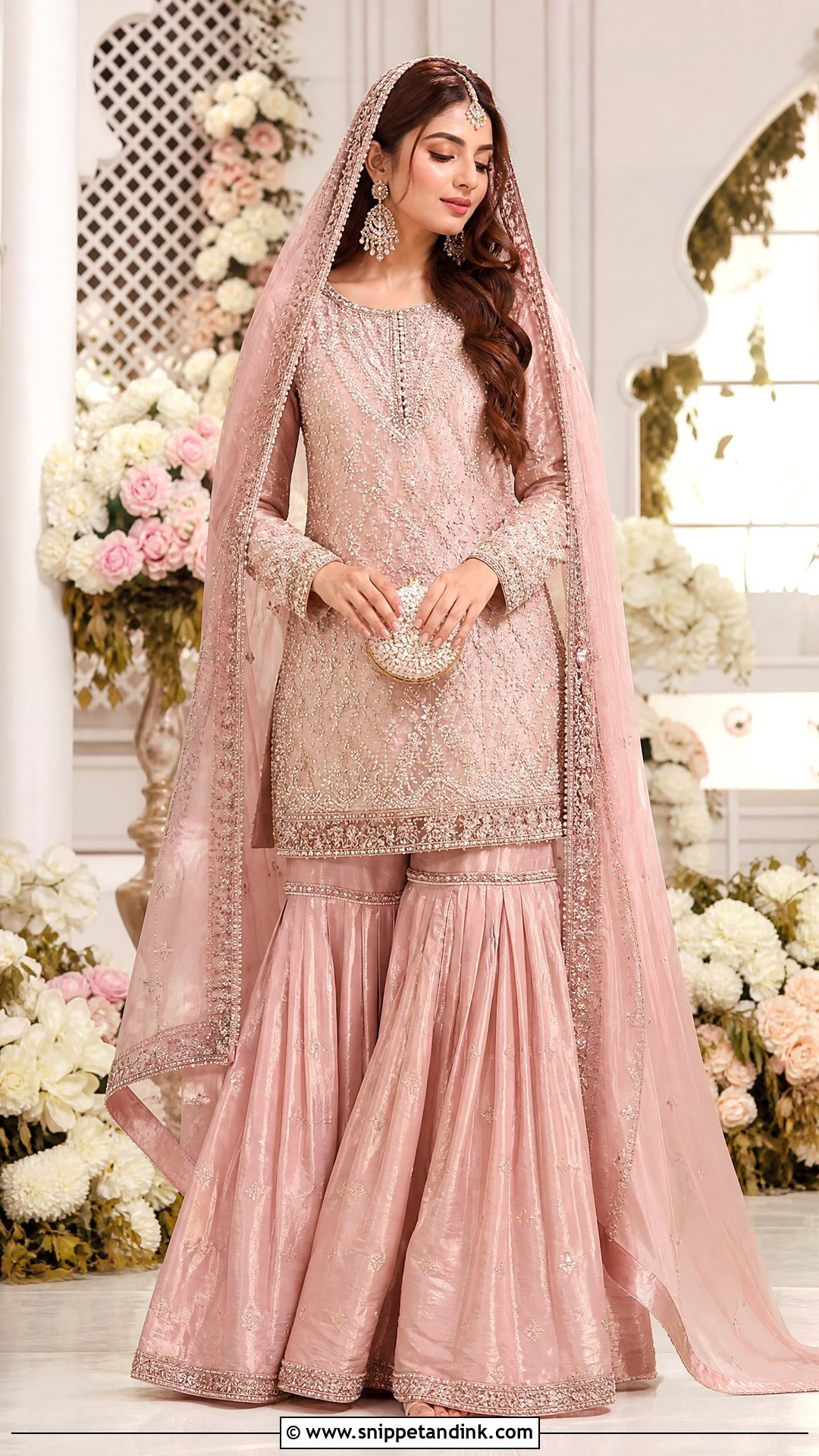 Blush Pink Sharara Nikkah Bridal Dress - Snippet and Ink - 20 Nikkah Bridal Dress Ideas