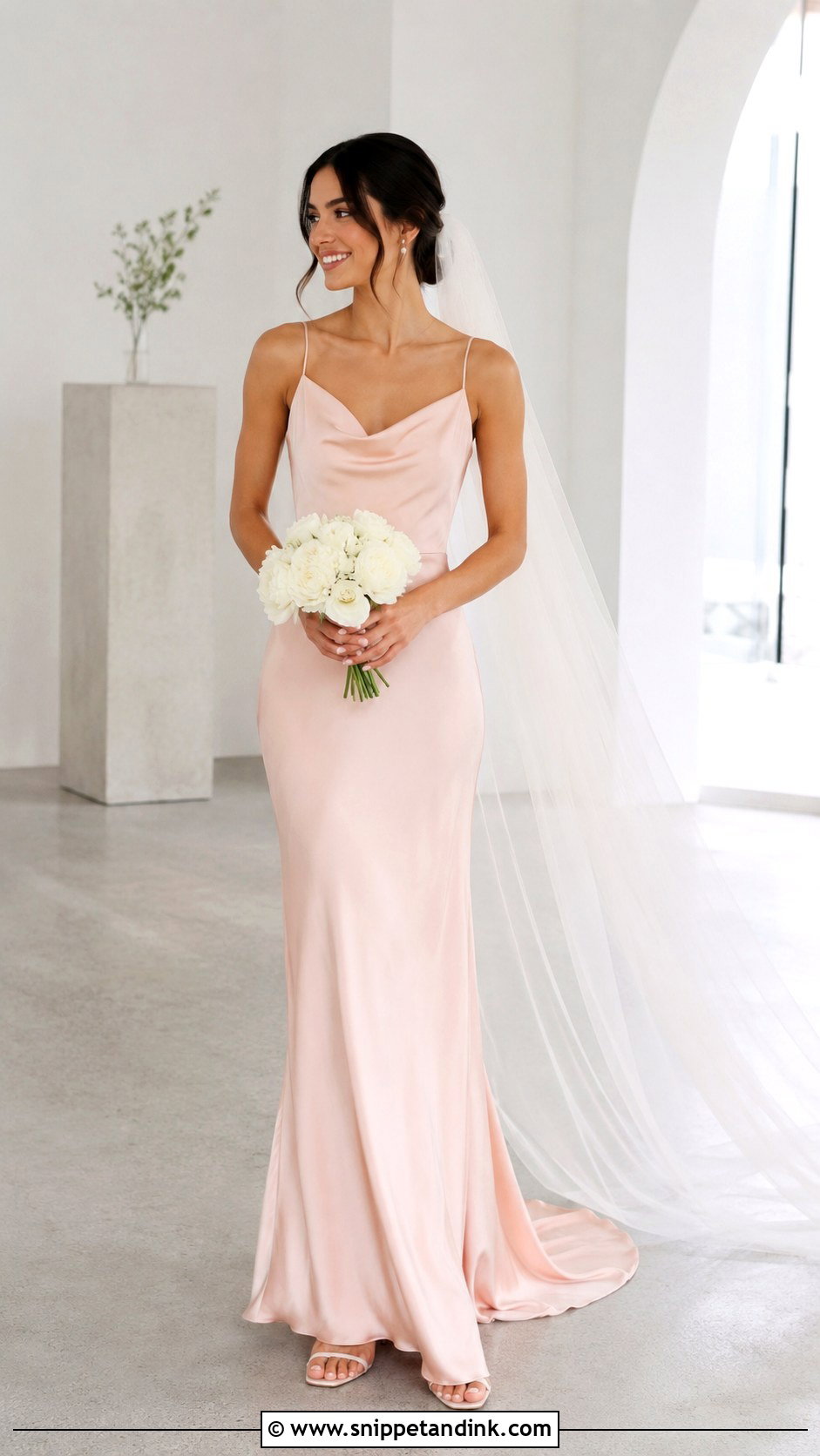 Blush Pink Simple Wedding Dress - Snippet and Ink - 30 Blush Pink Wedding Dress Ideas