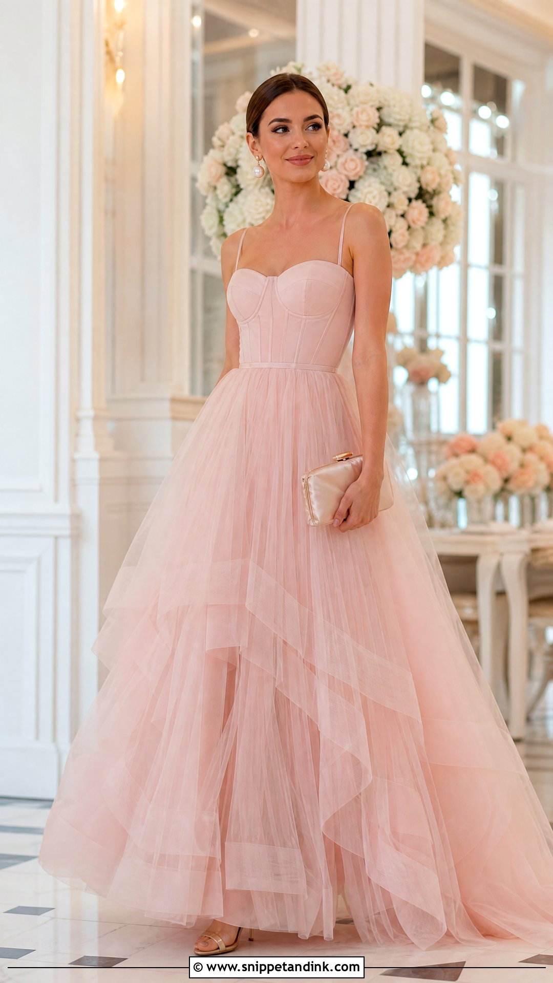 Blush Pink Tulle Ball Gown - Snippet and Ink - 25 Pink Gown Ideas