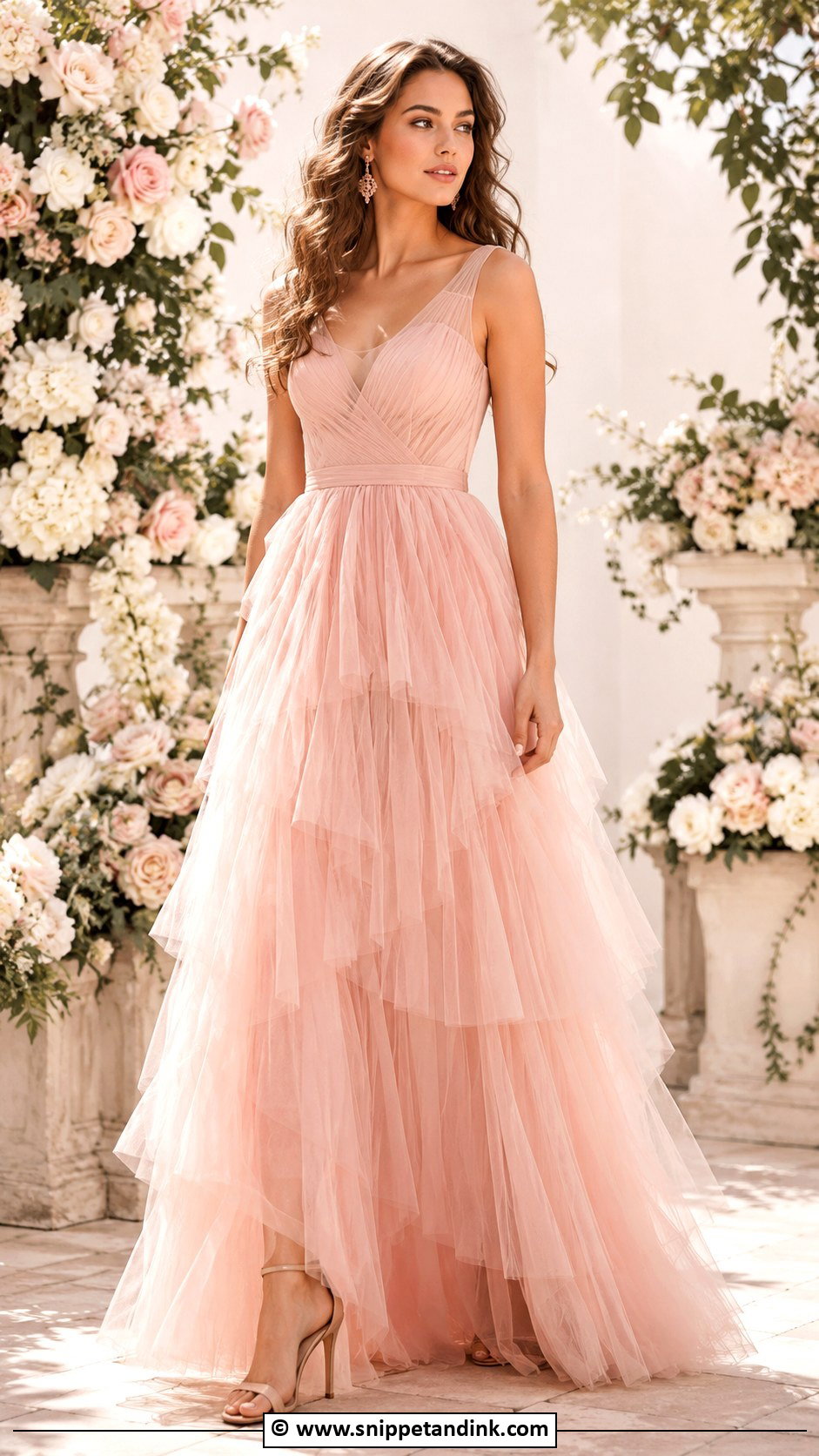 Blush Pink Tulle Bridesmaid Dress - Snippet and Ink - 30 Brides Maids Dresses