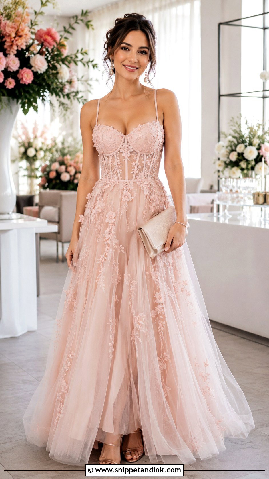 Blush Pink Tulle Corset Ballgown - Snippet and Ink - 20 Corset Ballgown Ideas