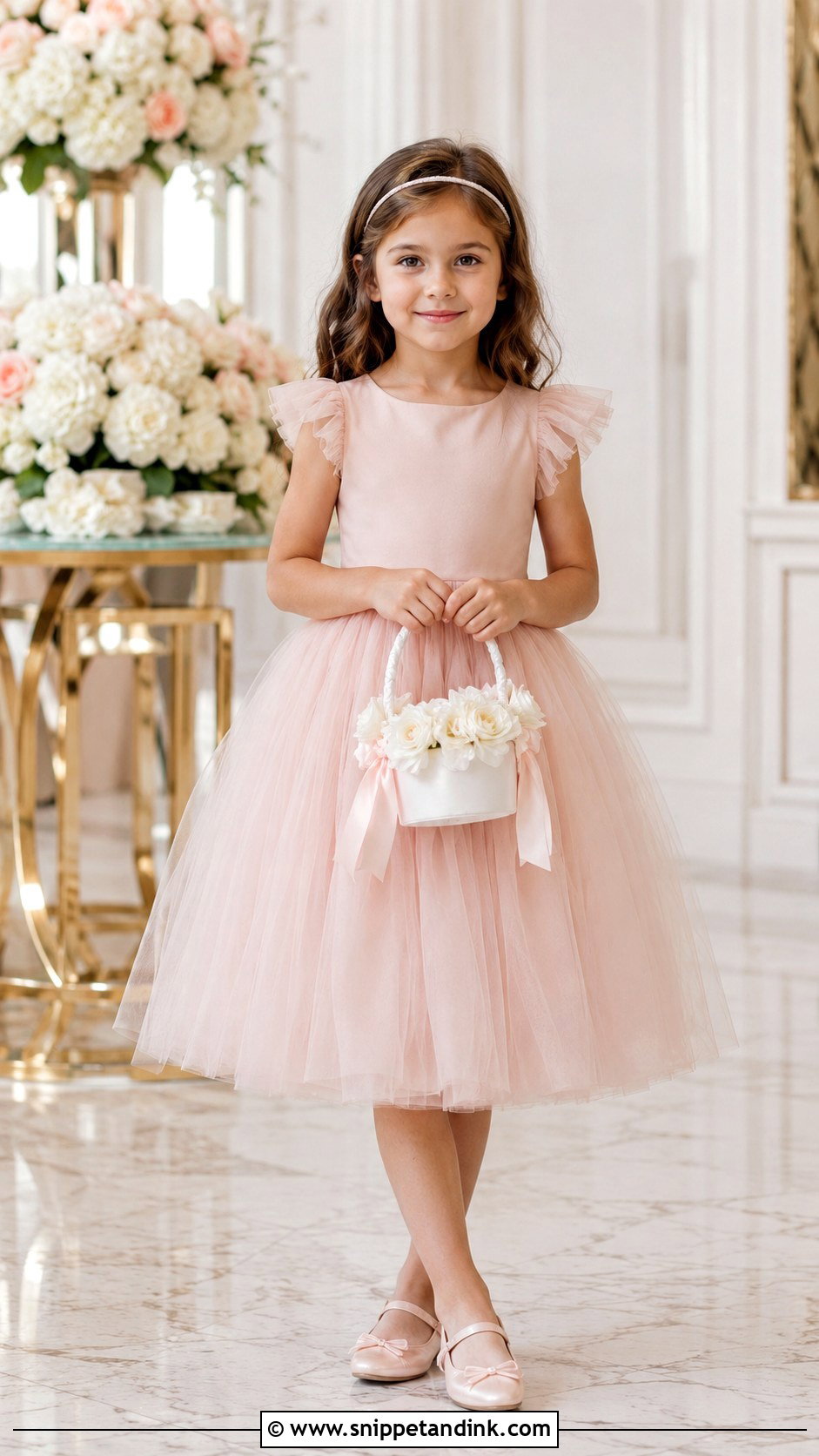 Blush Pink Tulle Flower Girl Dress - Snippet and Ink - 20 Girl Dresses for Wedding
