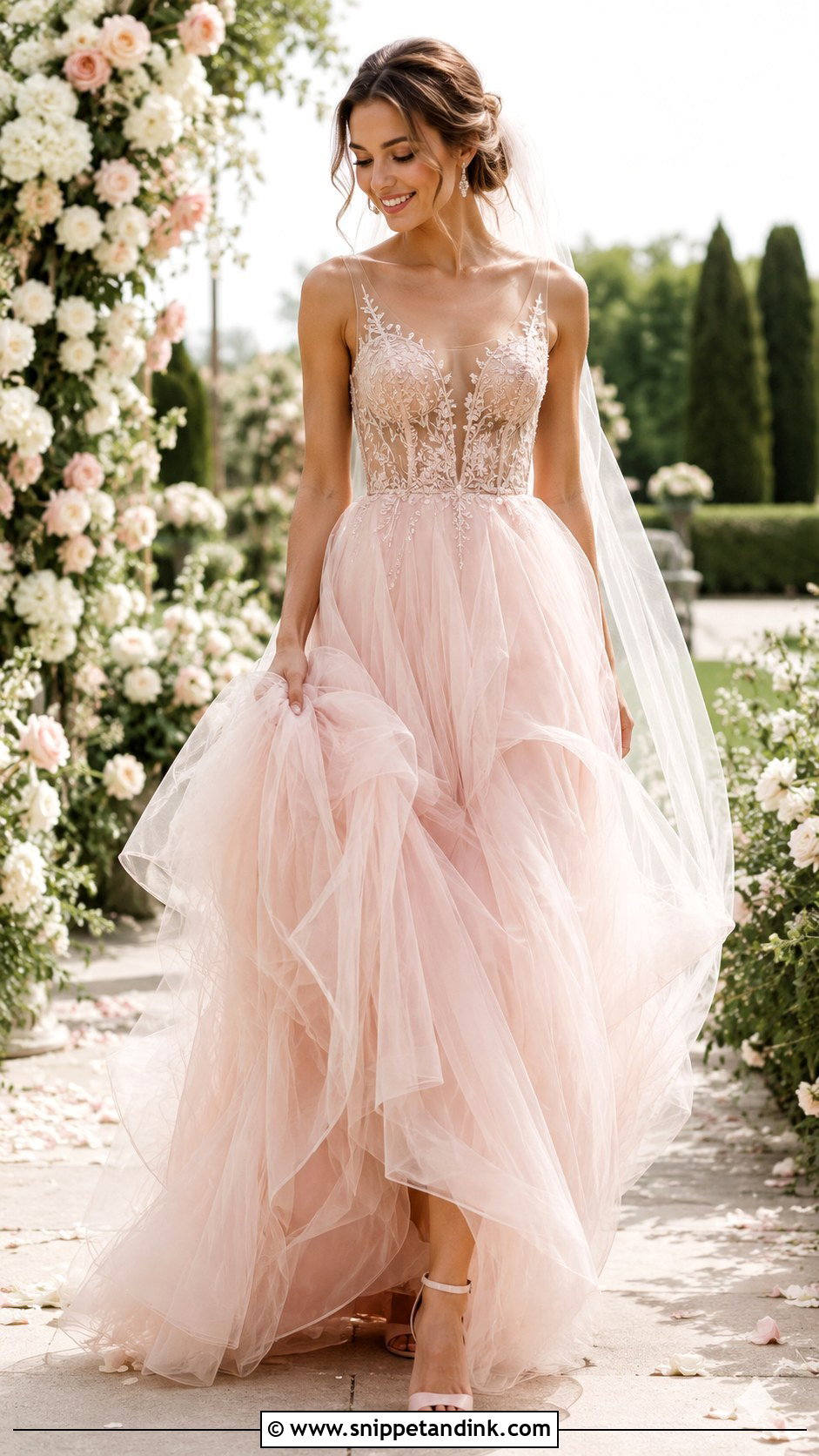 Blush Pink Tulle Wedding Dress - Snippet and Ink - 30 Blush Pink Wedding Dress Ideas