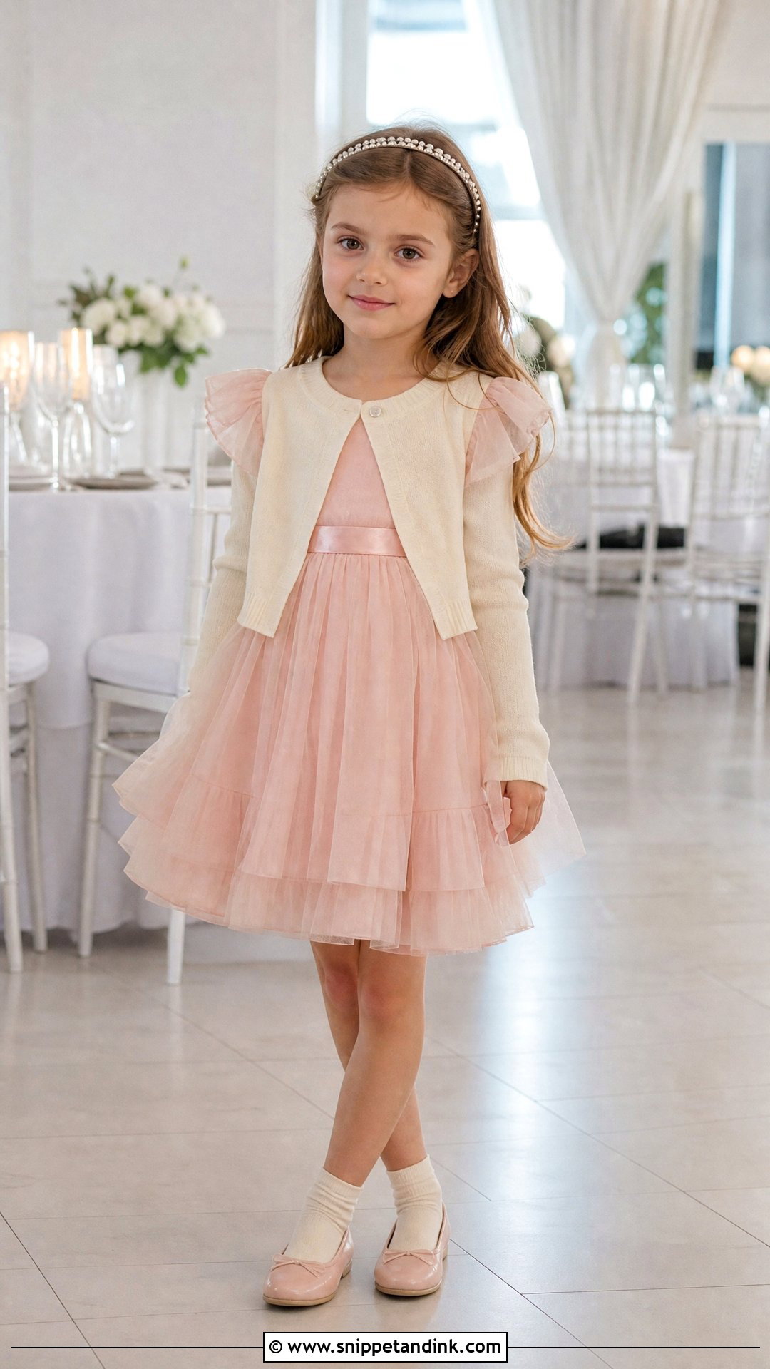 Blush Pink Tulle Wedding Outfit - Snippet and Ink - 20 Wedding Outfit for Girls Kids Ideas
