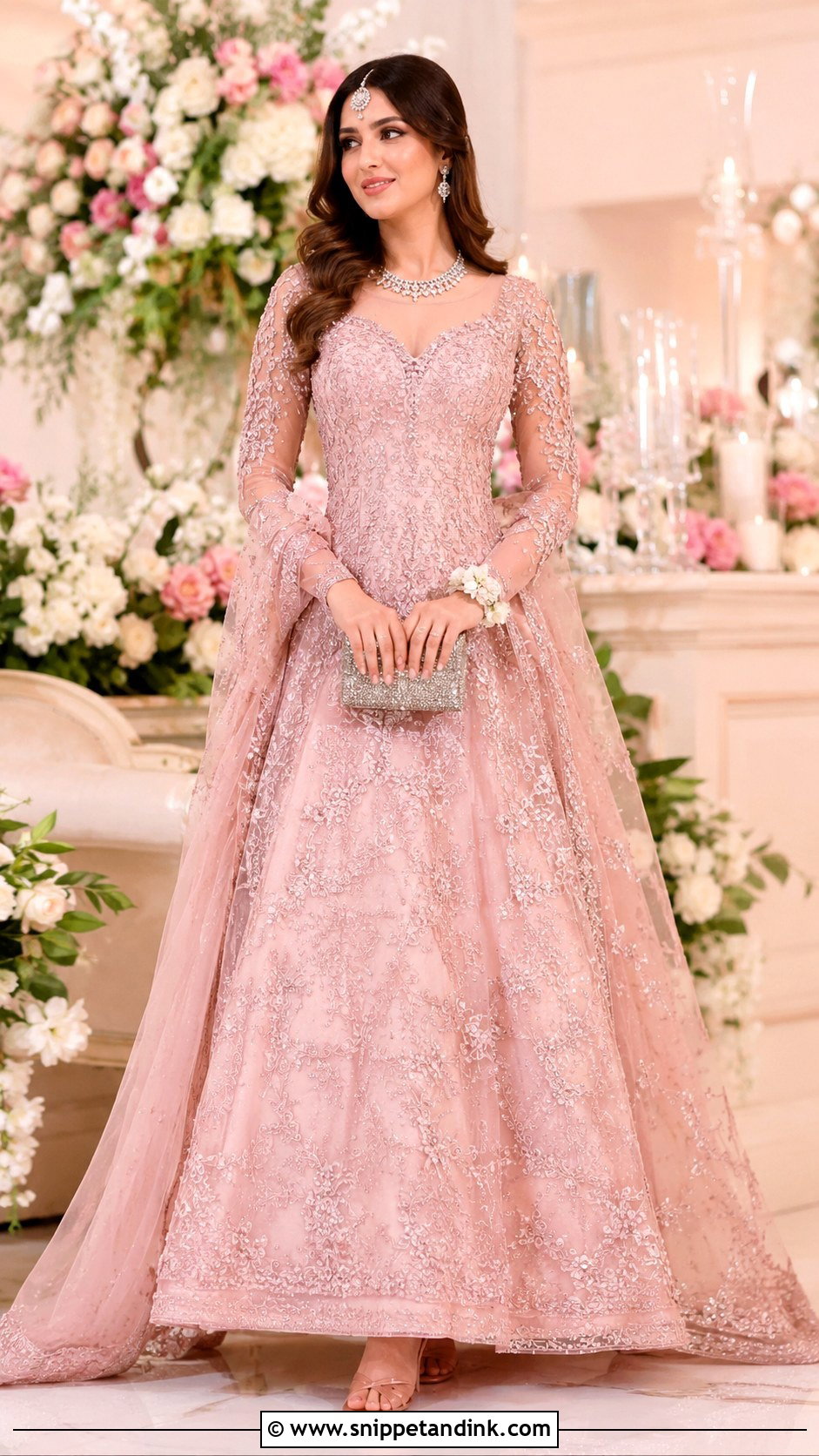 Blush Pink Valima Gown Dress - Snippet and Ink - 25 Valima Dress for Bride Ideas