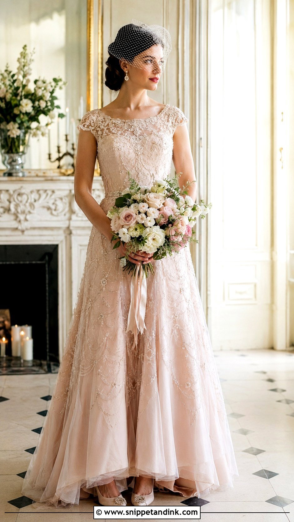 Blush Pink Vintage Wedding Dress - Snippet and Ink - 30 Blush Pink Wedding Dress Ideas