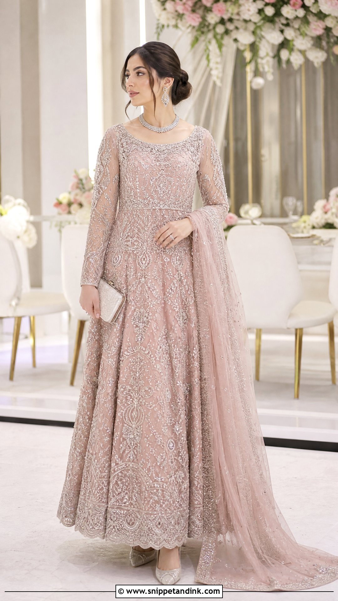 Blush Pink Walima Bridal Gown - Snippet and Ink - 20 Pakistani Bride Dresses