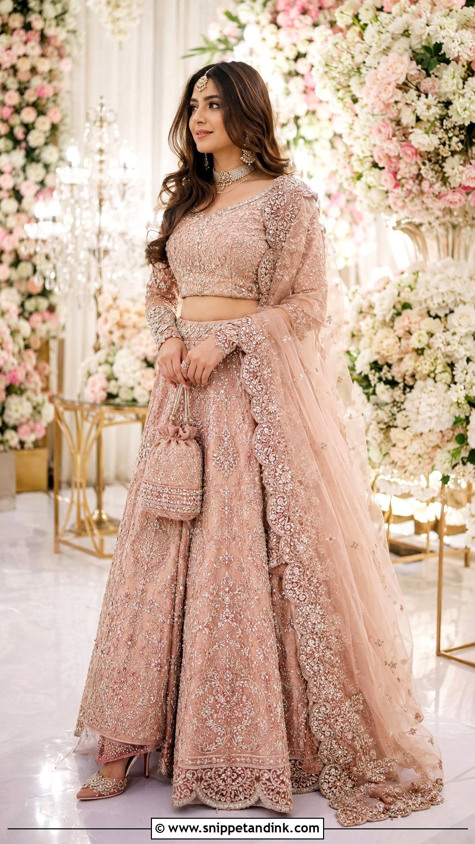 Blush Pink Walima Bridal Lehenga - Snippet and Ink - 20 Walima Bridal Dress Ideas