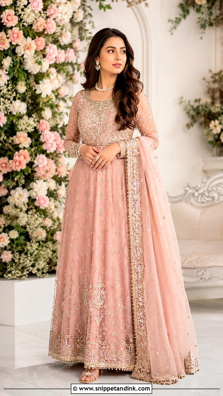 Blush Pink Walima Bridal Maxi - Snippet and Ink - 25 Walima Bridal Dress Pakistan Ideas