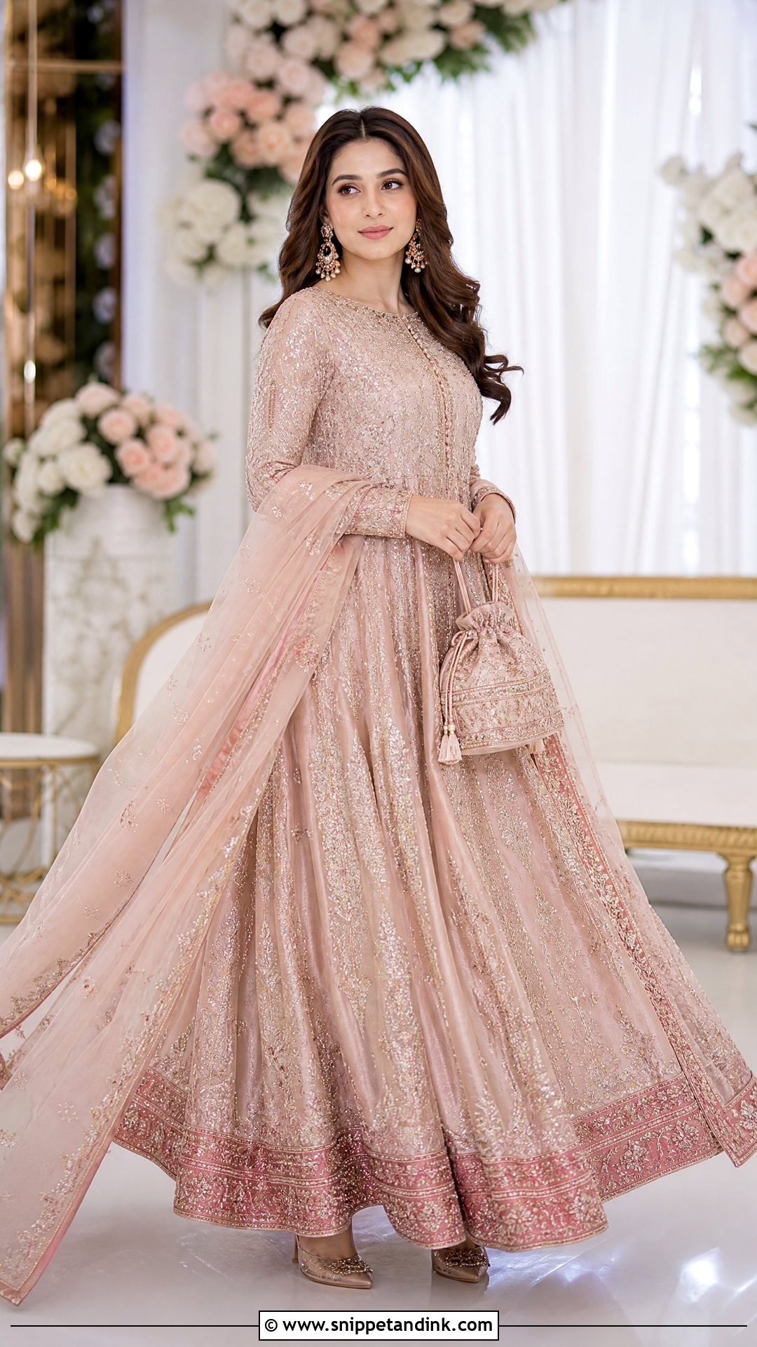 Blush Pink Walima Dress - Snippet and Ink - 20 Walima Dress Colours