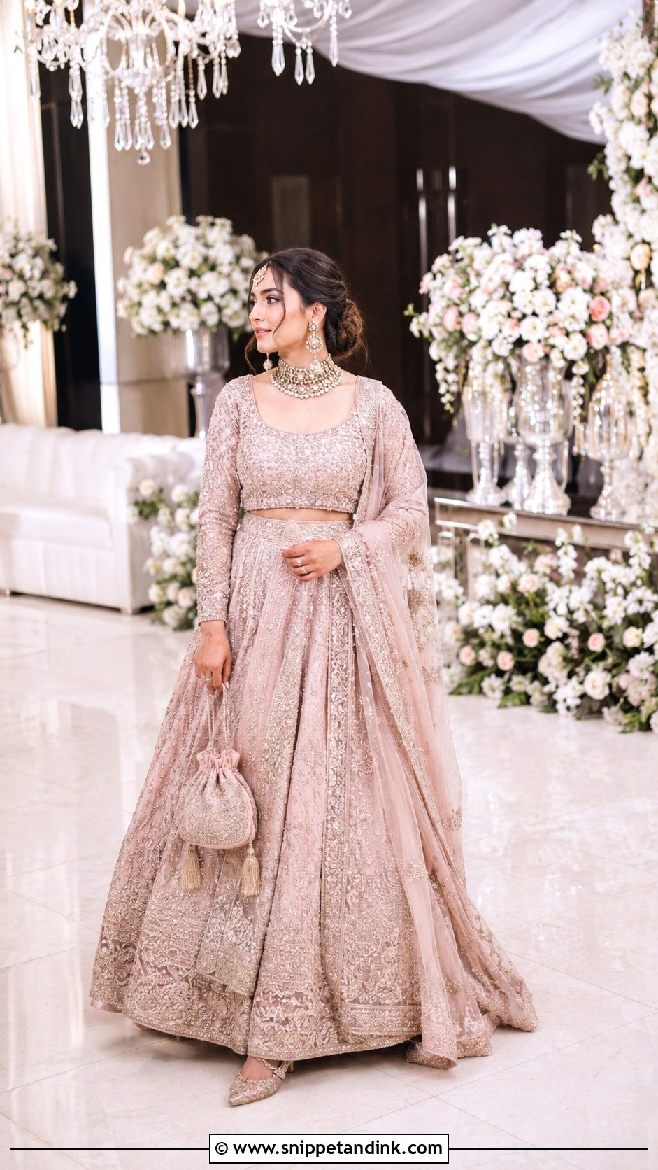 Blush Pink Walima Lehenga Dress - Snippet and Ink - 25 Walima Bride Dresses