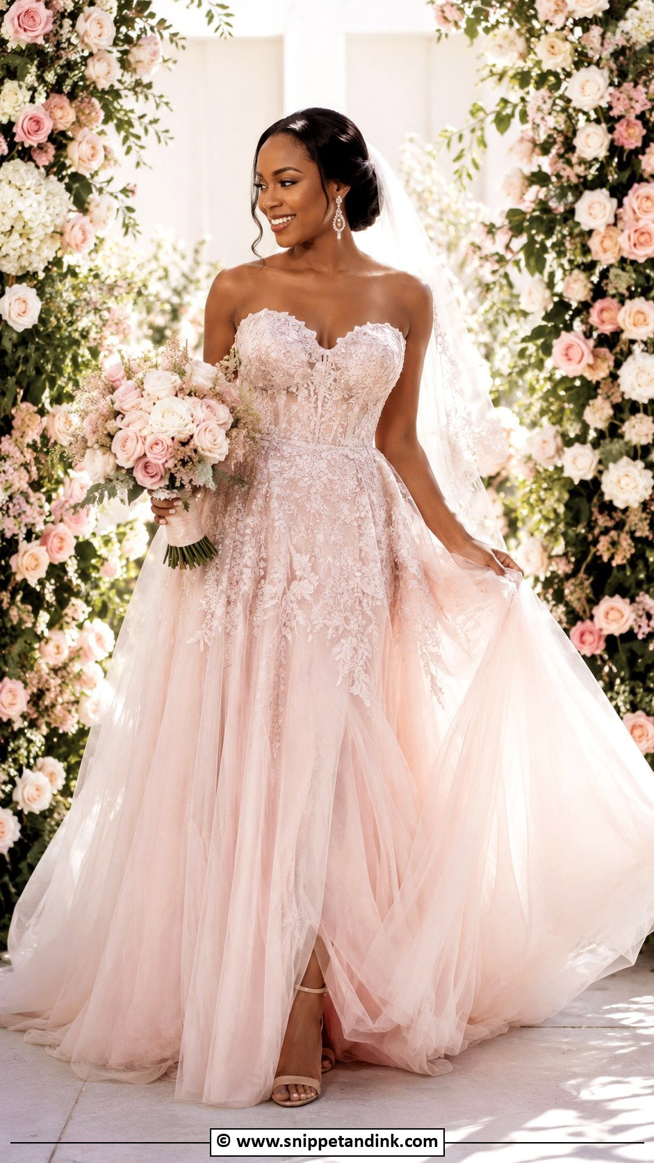 Blush Pink Wedding Dress - Snippet and Ink - 30 Wedding Dresses Black Women