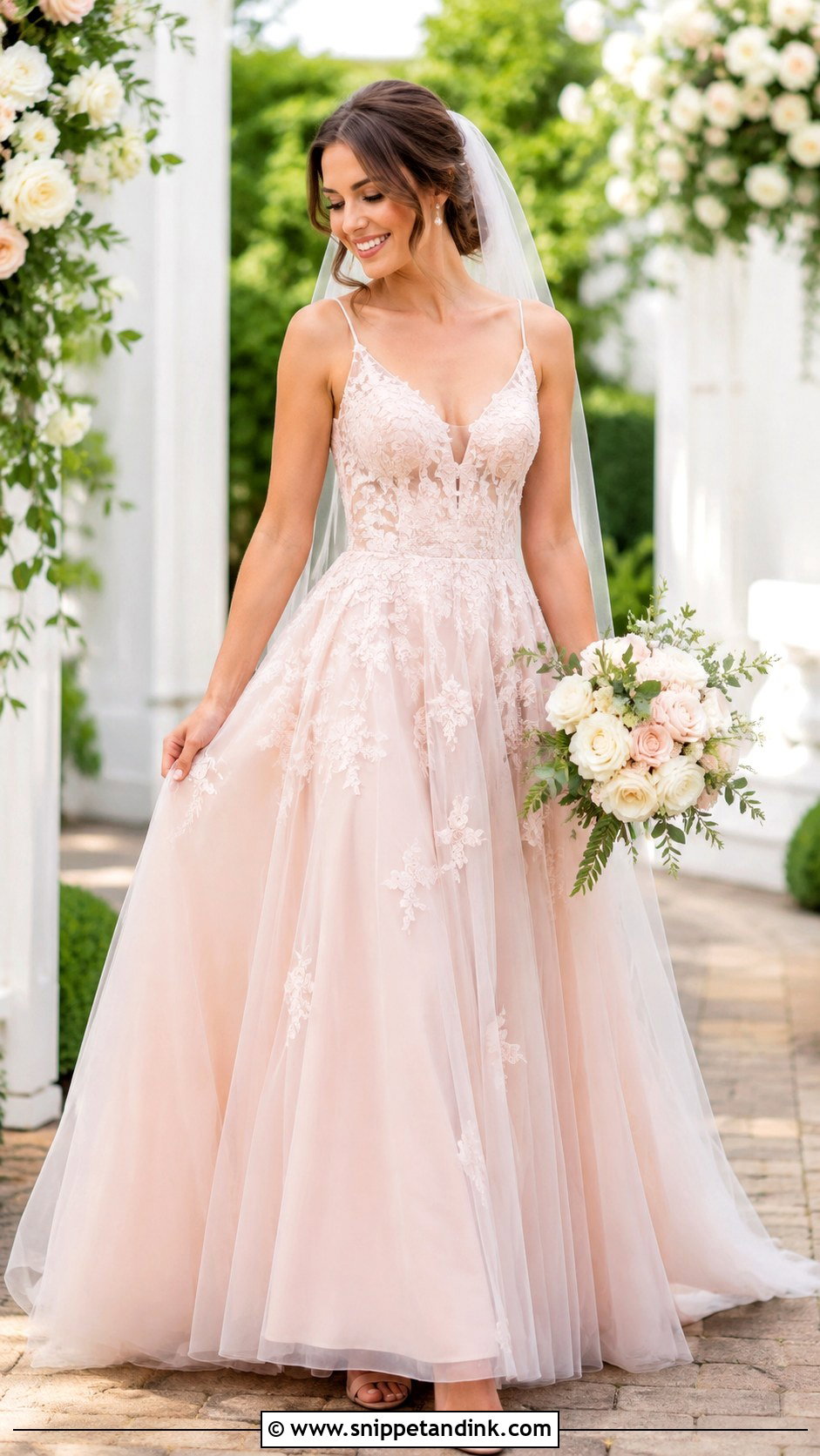 Blush Pink Wedding Dress - Snippet and Ink - 25 Non Traditional Wedding Dresses