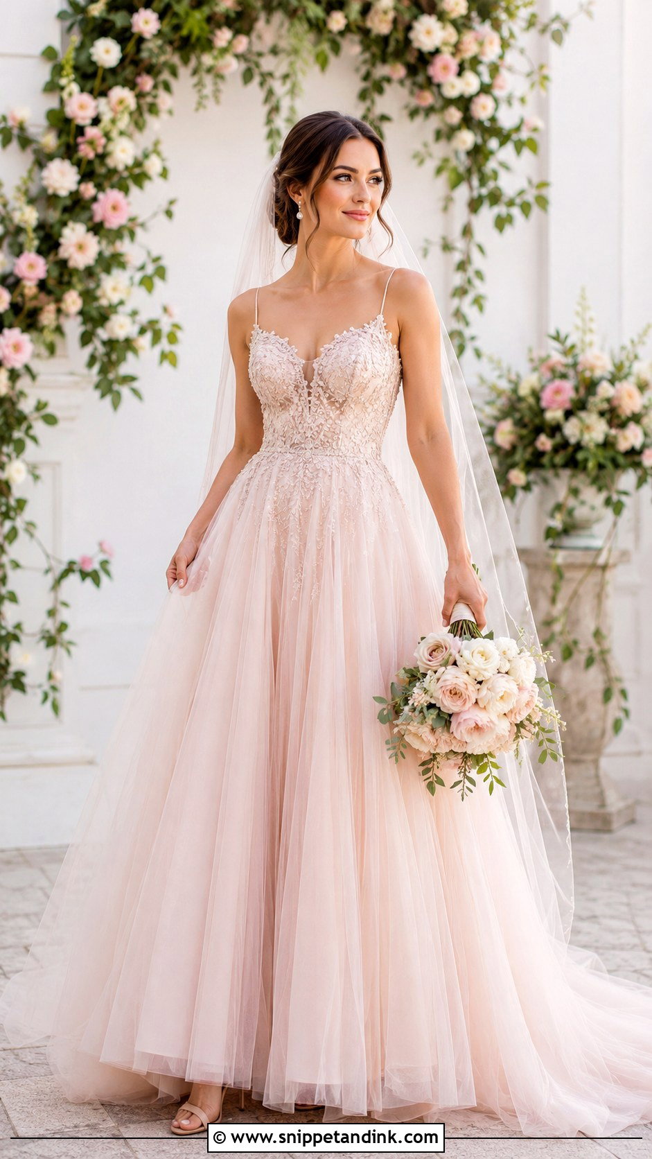 Blush Pink Wedding Dress - Snippet and Ink - 30 Non White Wedding Dress Ideas