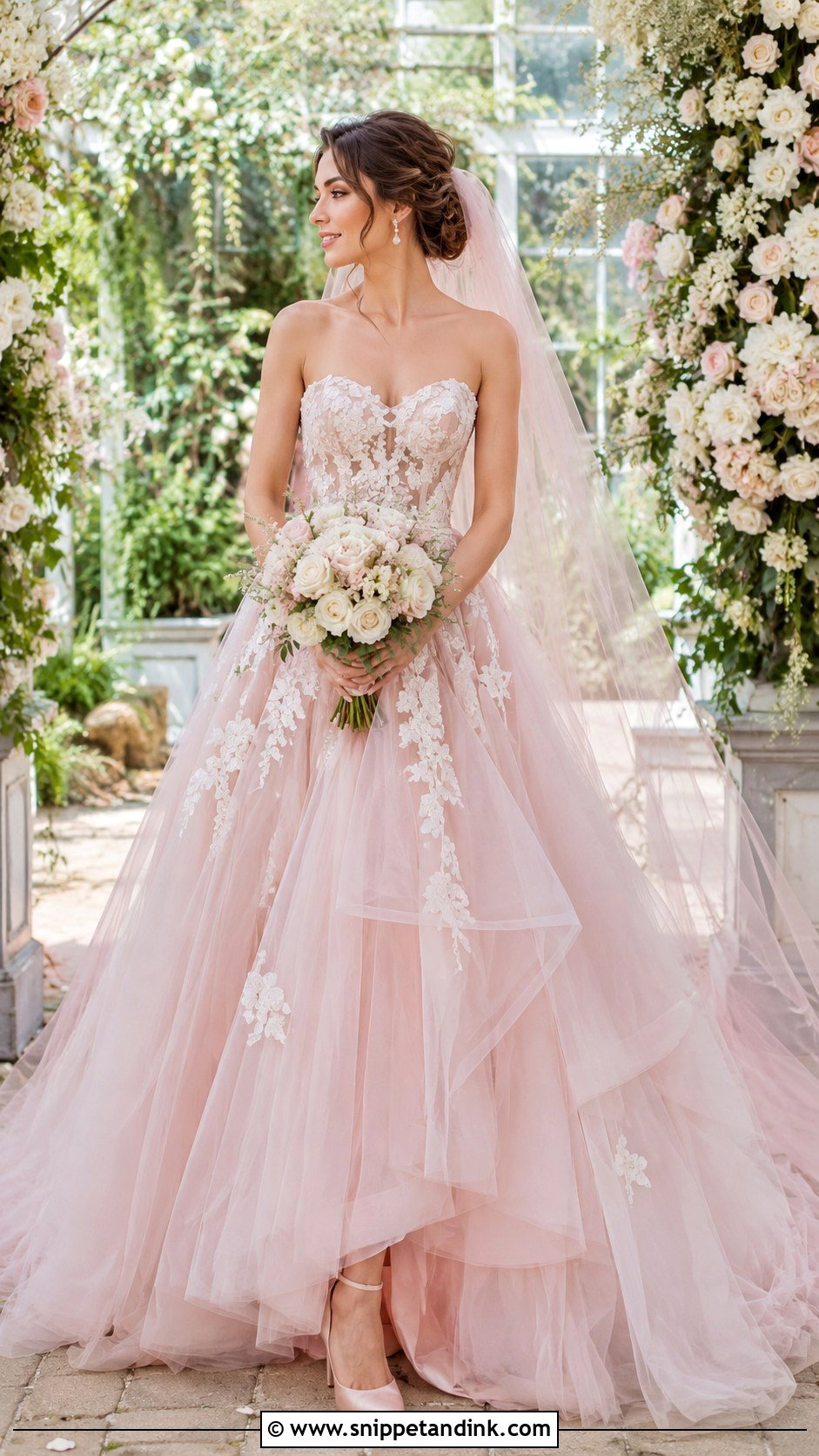 Blush Pink Wedding Dress - Snippet and Ink - 20 Different Color Wedding Dresses