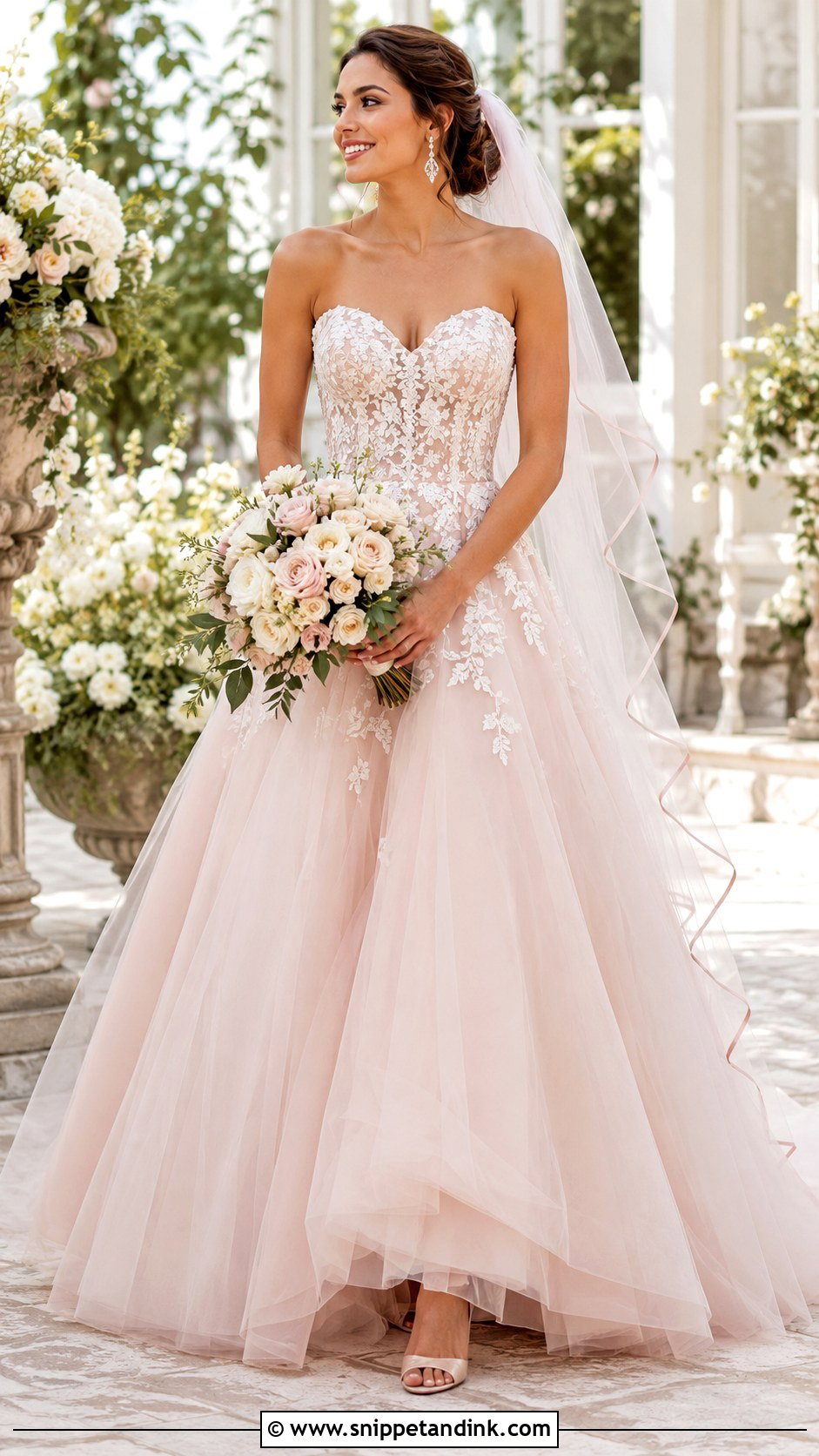 Blush Pink Wedding Dress - Snippet and Ink - 20 Majestic Wedding Dresses