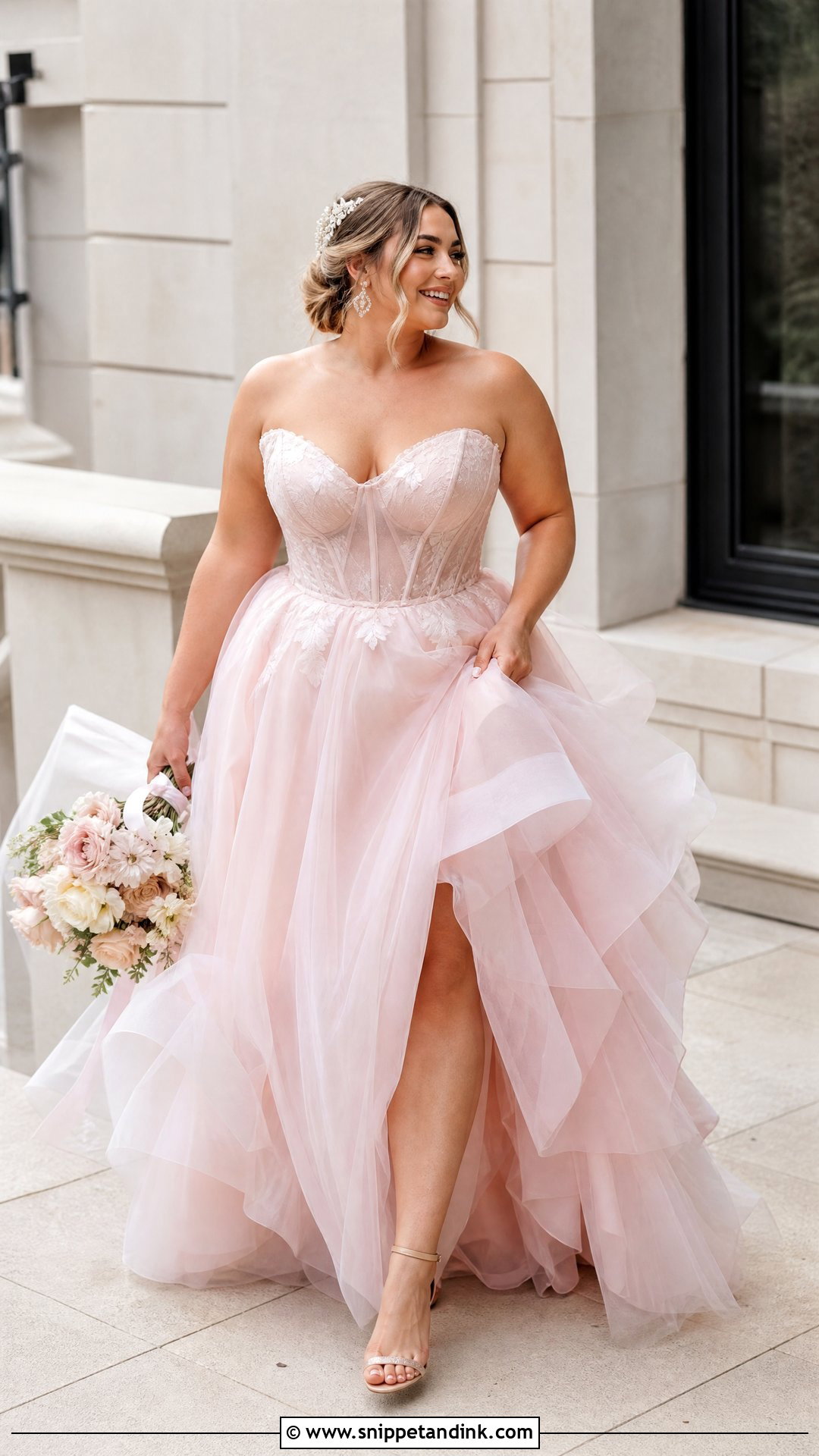 Blush Pink Wedding Dress - Snippet and Ink - 20 Unique Nontraditional Wedding Dresses