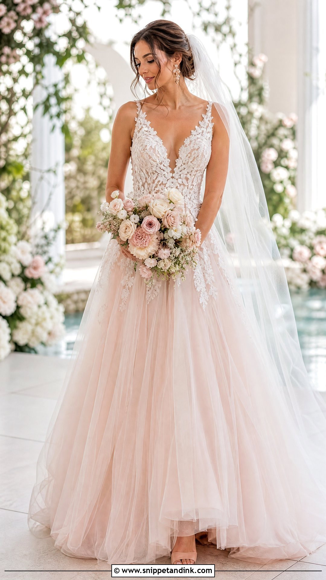 Blush Pink Wedding Dress - Snippet and Ink - 20 Wedding Dress Color Ideas