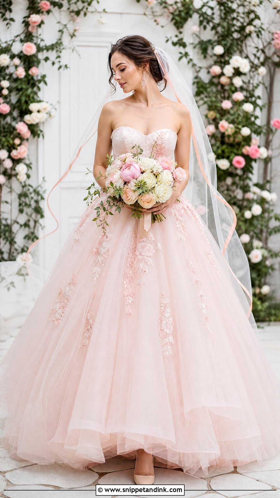 Blush Pink Wedding Dress - Snippet and Ink - 20 Wedding Dress Colors